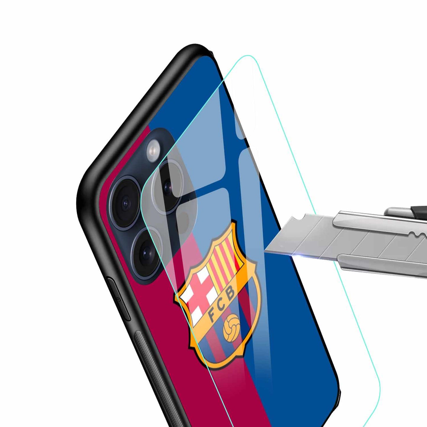 FC Barcelona Logo Red And Blue Print Original Glass Cover