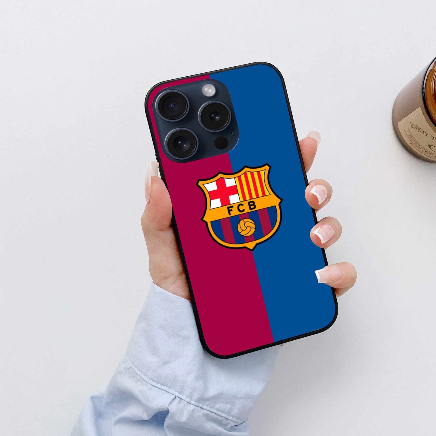 FC Barcelona Logo Red And Blue Print Original Glass Cover