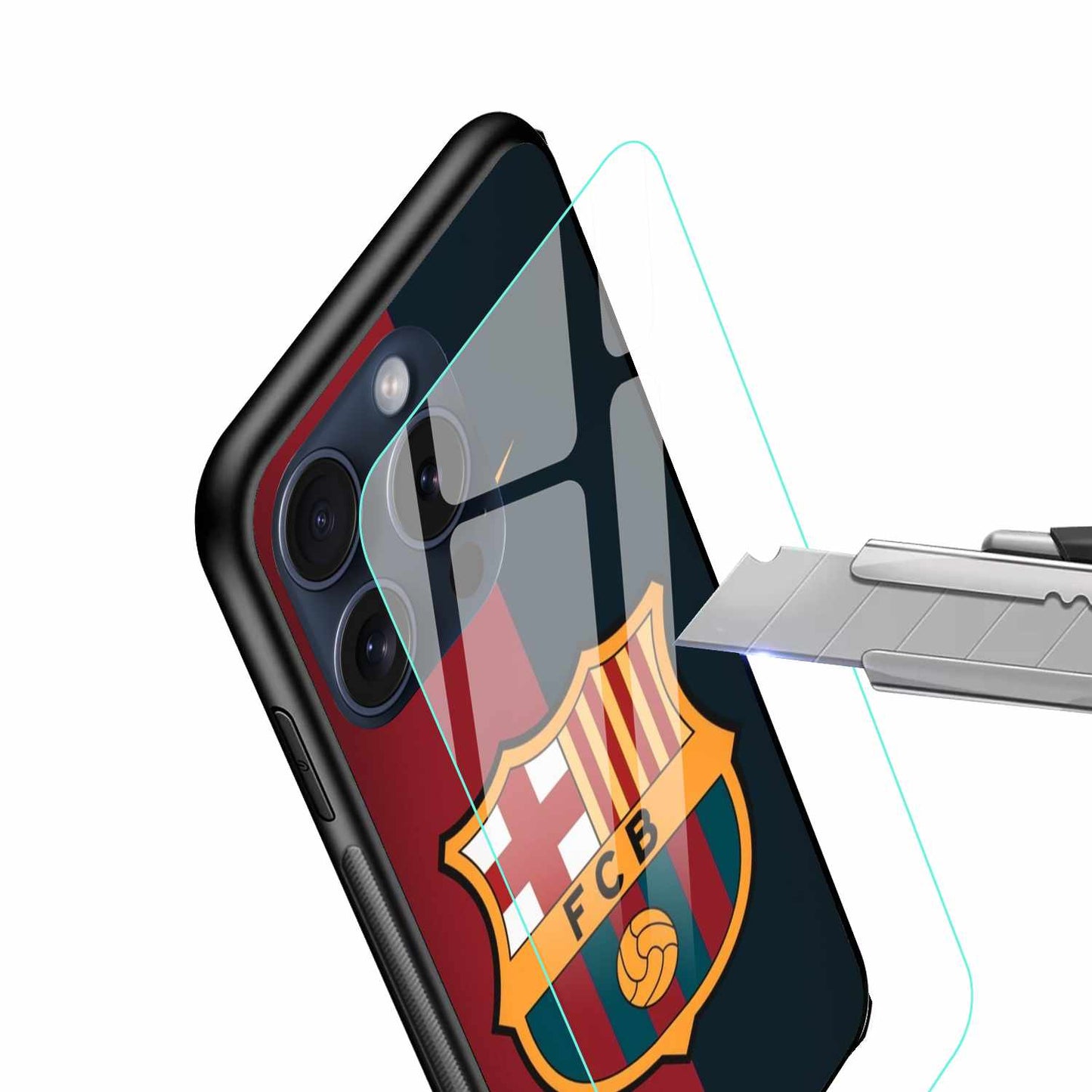Barcelona Black And Red Logo Original Glass Cover