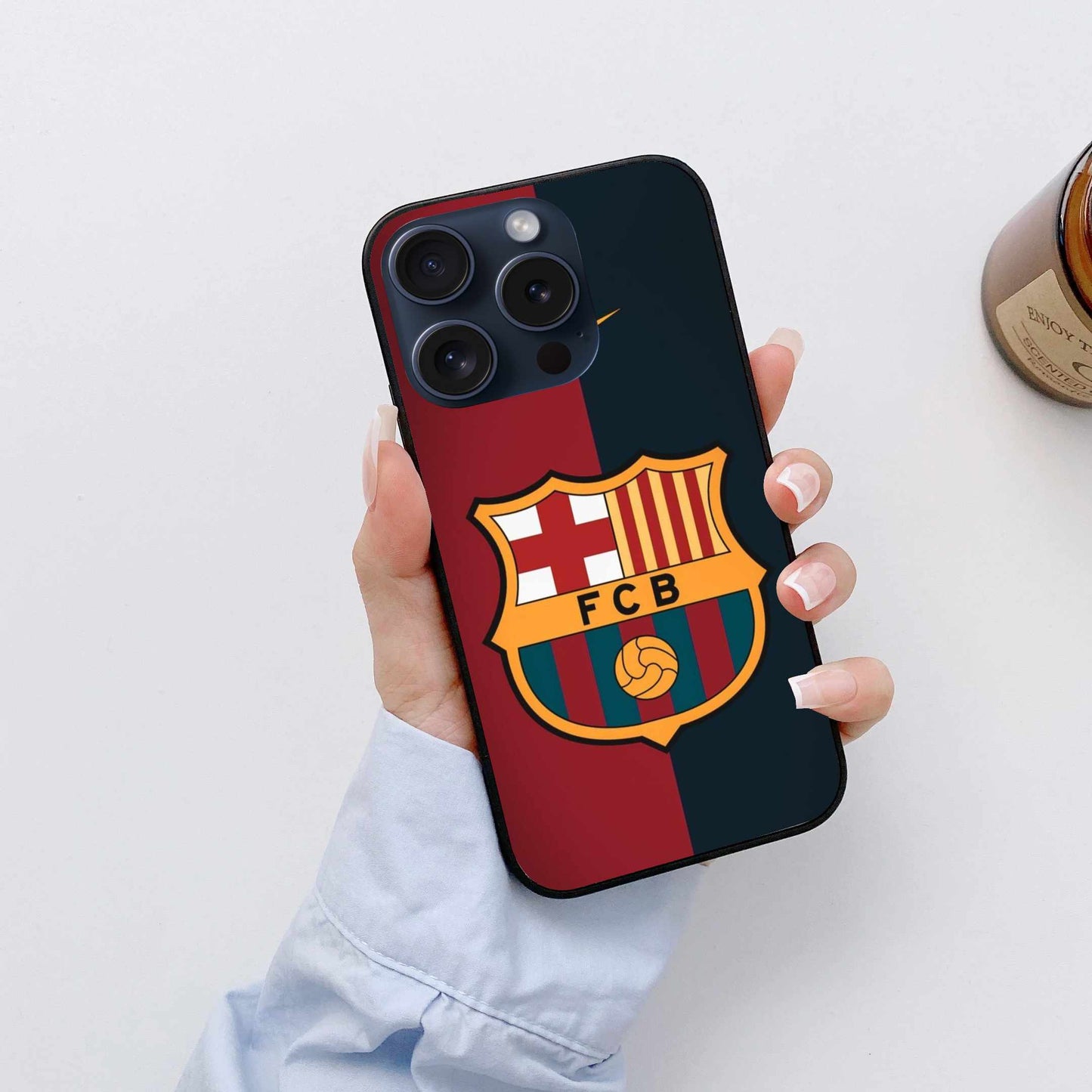 Barcelona Black And Red Logo Original Glass Cover