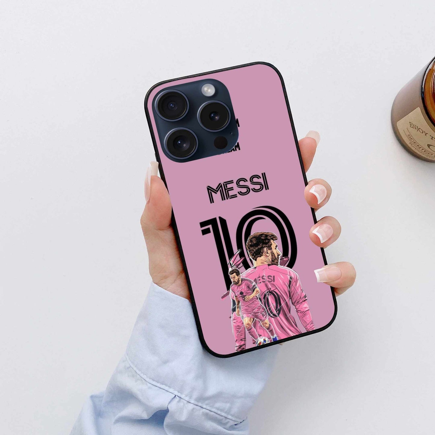Lionel Messi Jersey Number Pink Edition Original Glass Cover