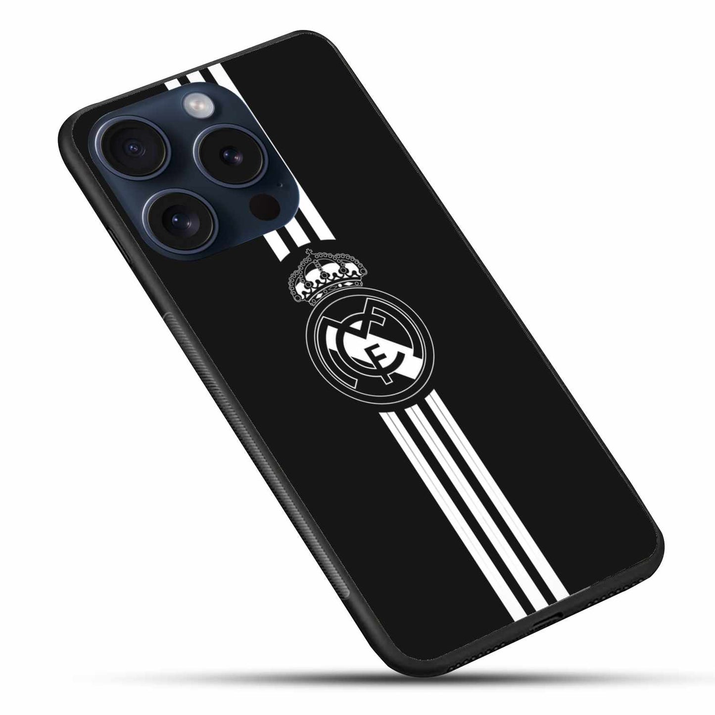 Real Madrid Black With White Stripes Original Glass Cover
