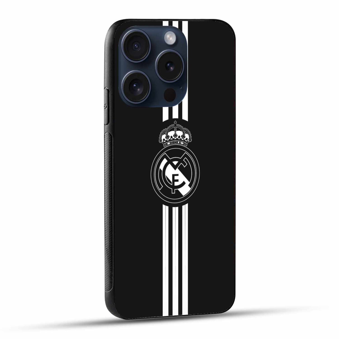 Real Madrid Black With White Stripes Original Glass Cover