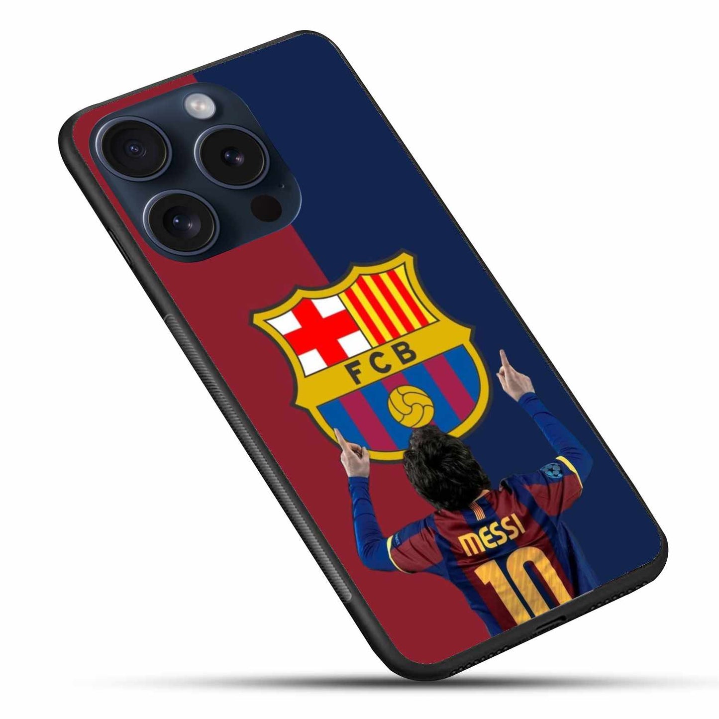 FC Barcelona Logo And Lionel Messi Original Glass Cover