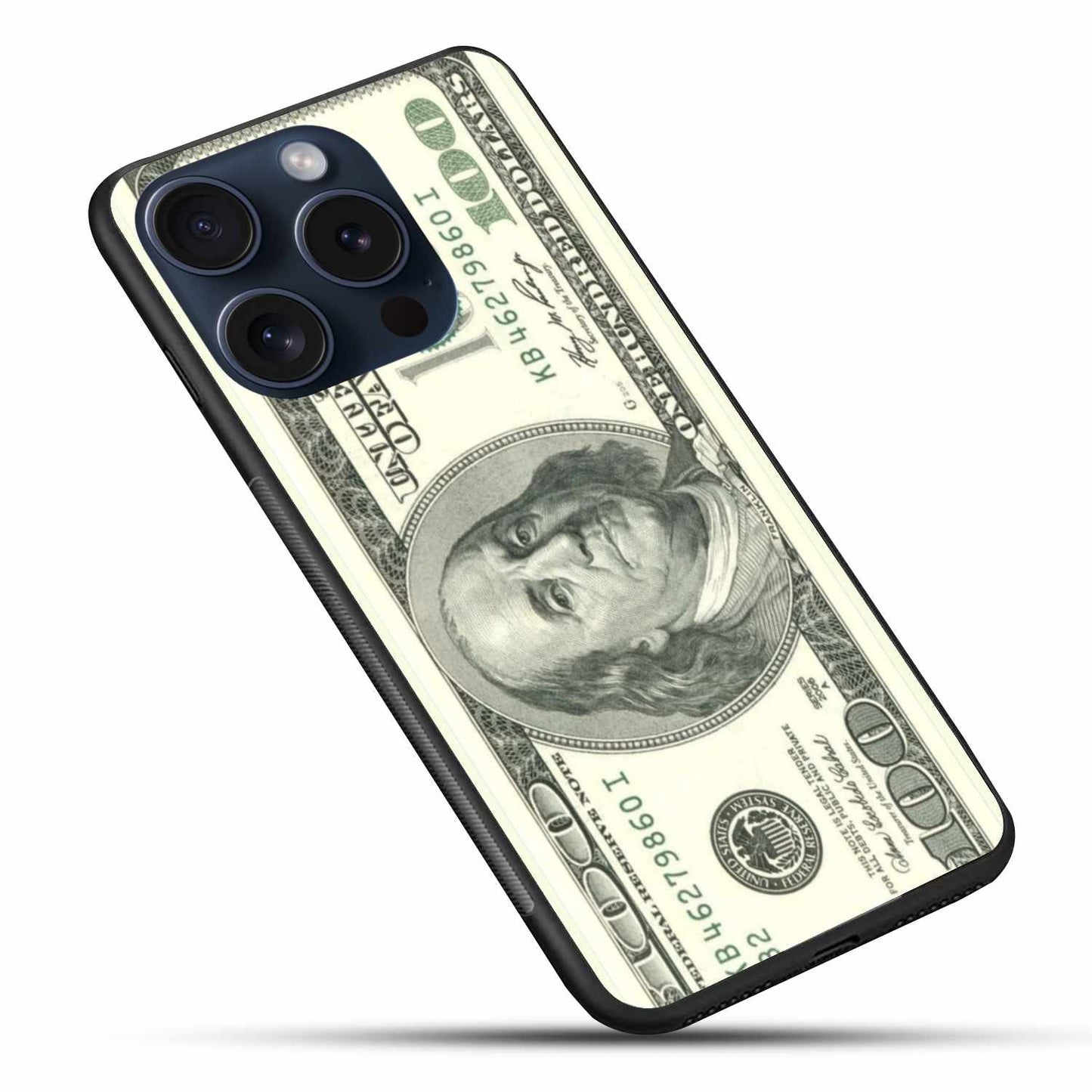 One Hundred Dollar Bill Pattern Money Design Original Glass Cover