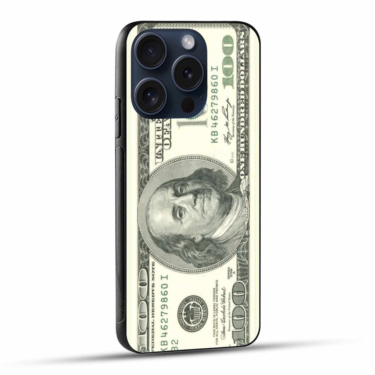 One Hundred Dollar Bill Pattern Money Design Original Glass Cover