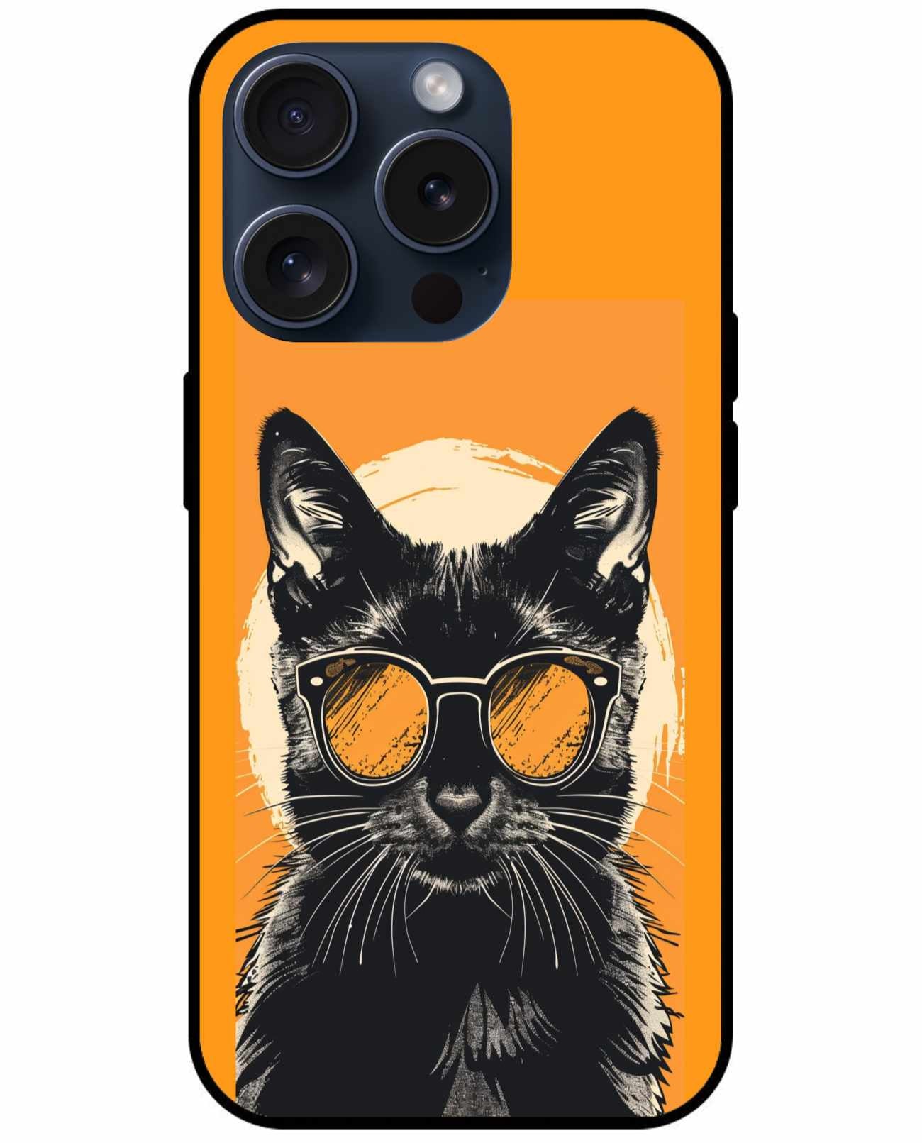 Cat With Yellow Goggles And Bright Background Original Glass Cover