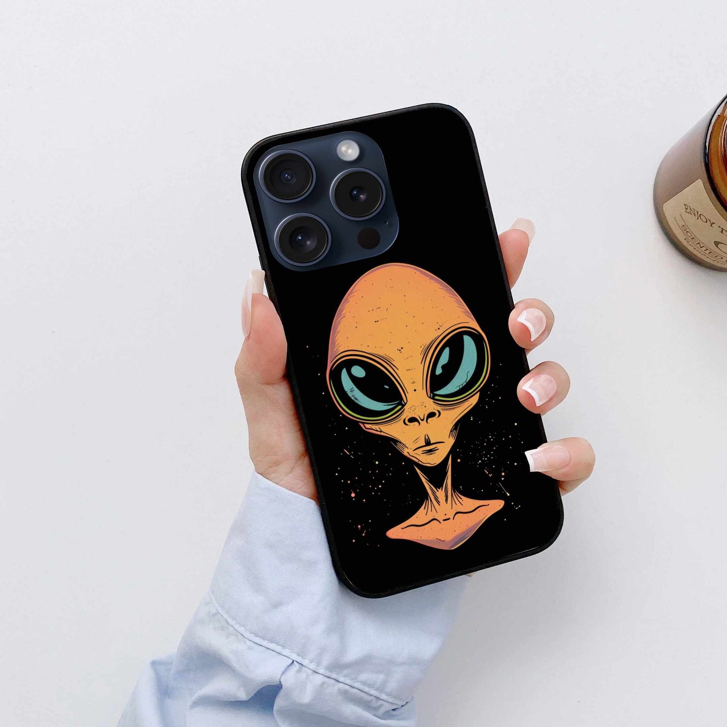 Goofy Alien With Big Eyes Original Glass Cover