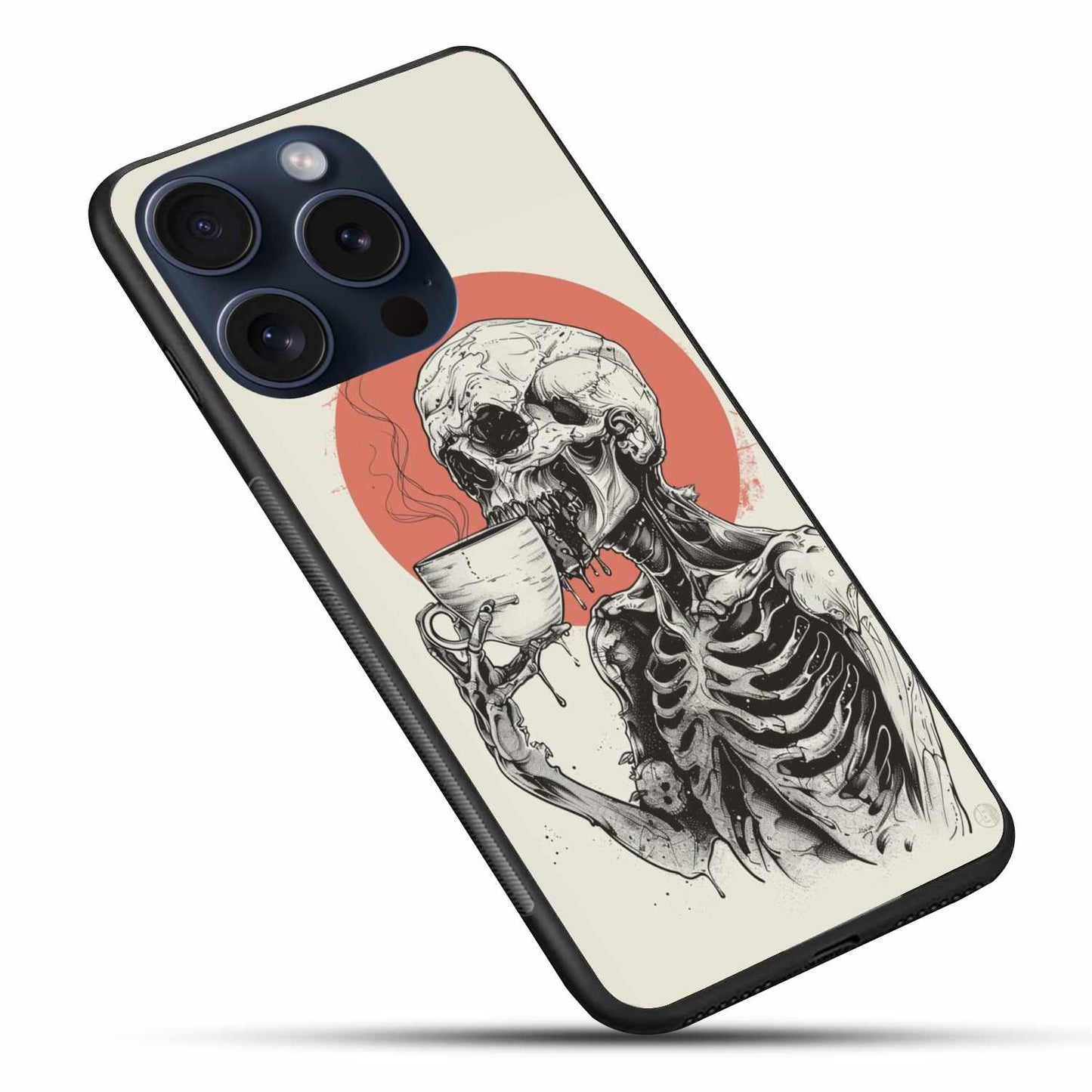 The Skeleton Having A Drink Original Glass Cover