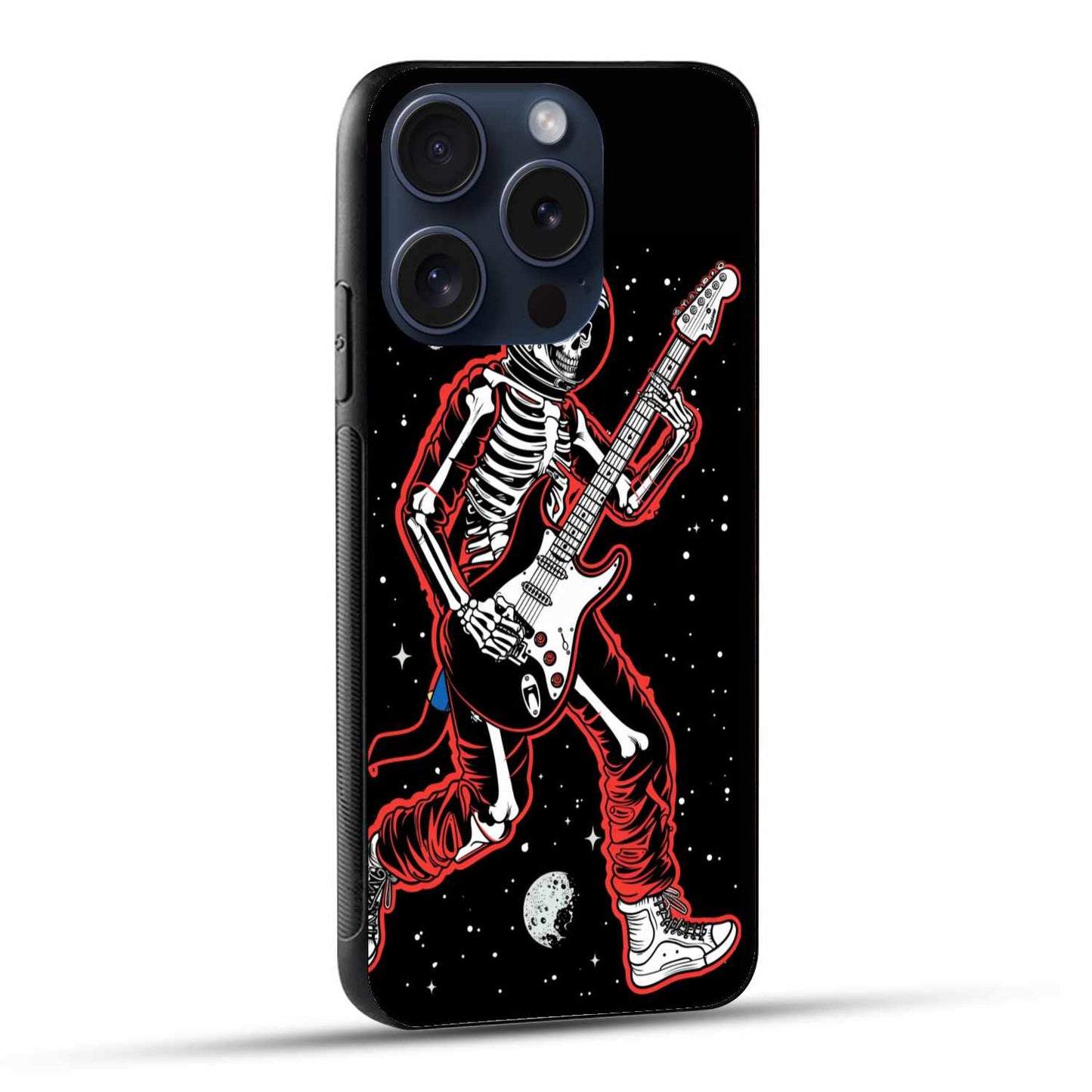 The Rockstar Skeleton Rocking In Space Original Glass Cover