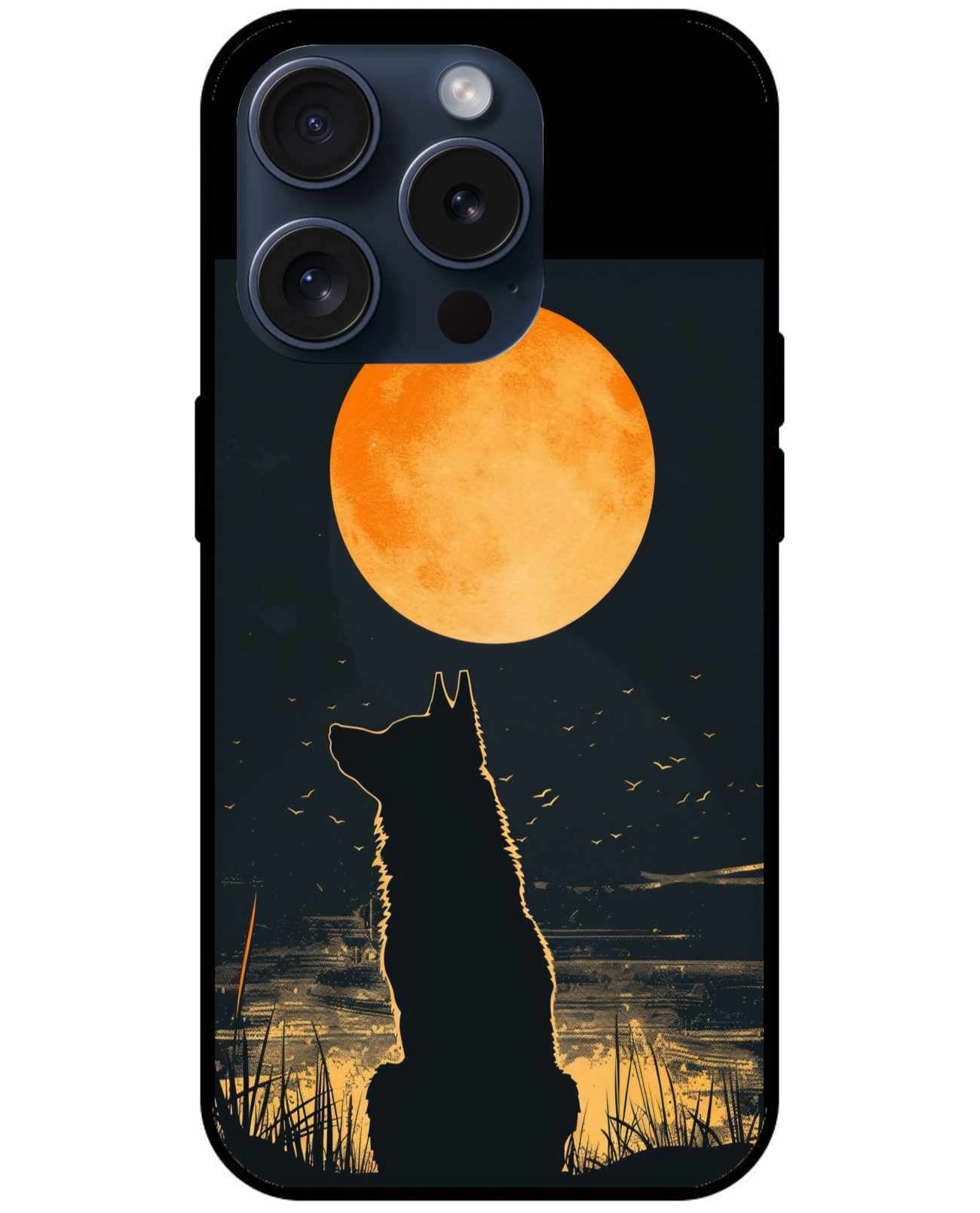 The Dog Under The Moonlight Original Glass Cover