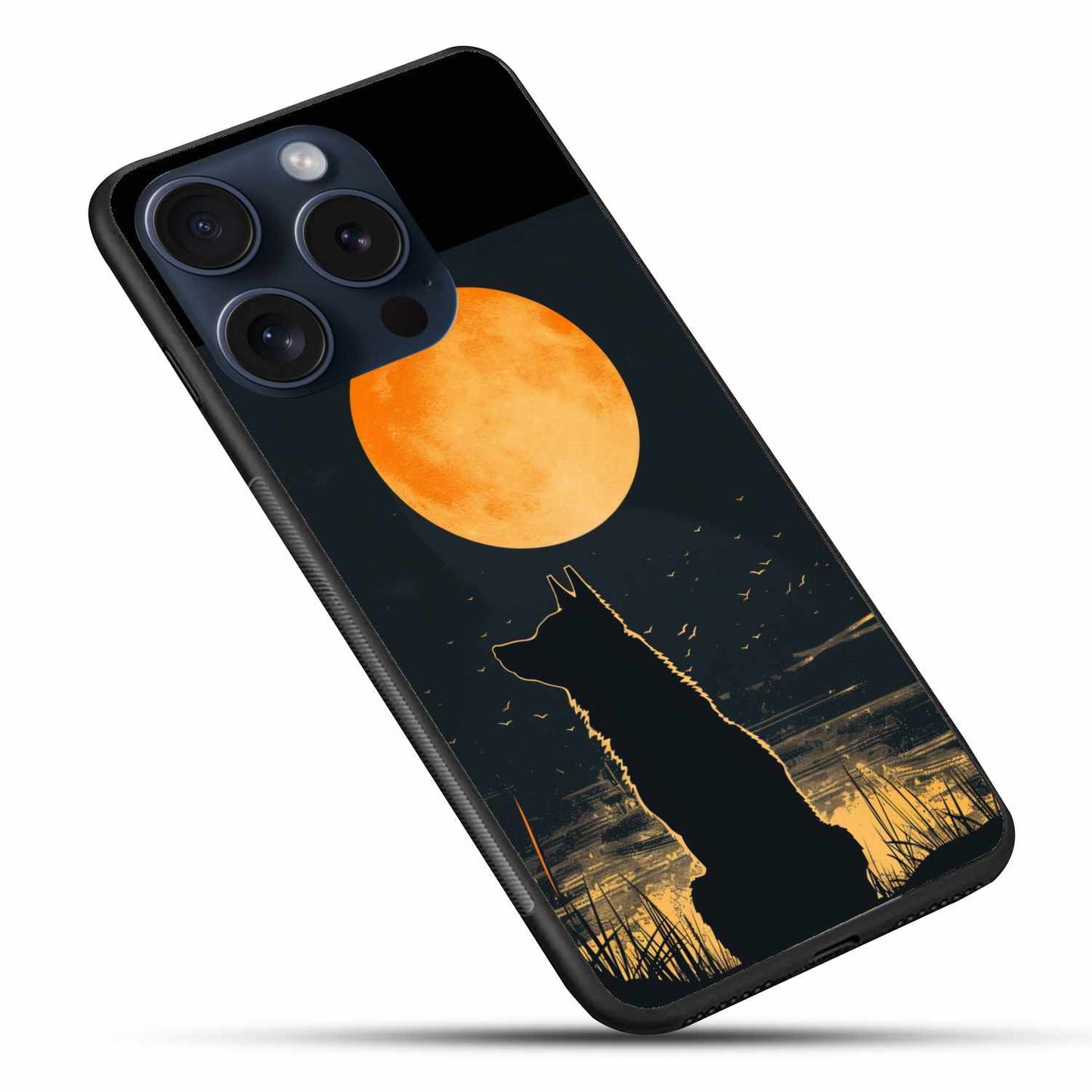 The Dog Under The Moonlight Original Glass Cover