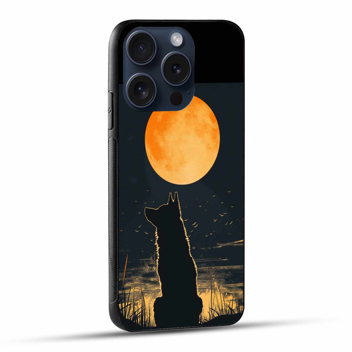 The Dog Under The Moonlight Original Glass Cover