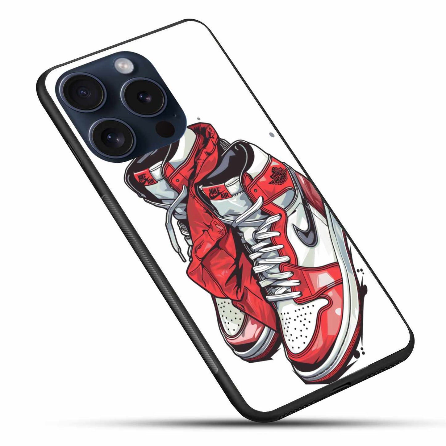 Hanging Nike Shoes Red And White Original Glass Cover