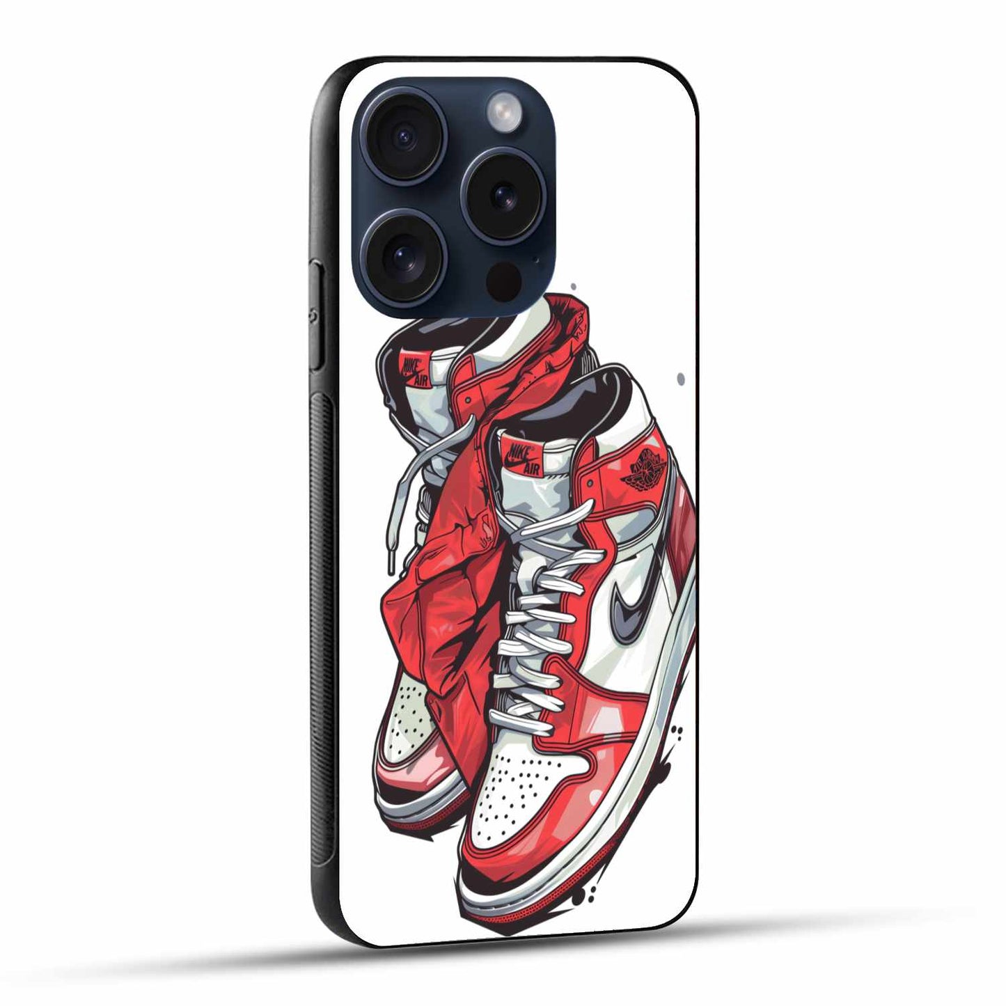 Hanging Nike Shoes Red And White Original Glass Cover