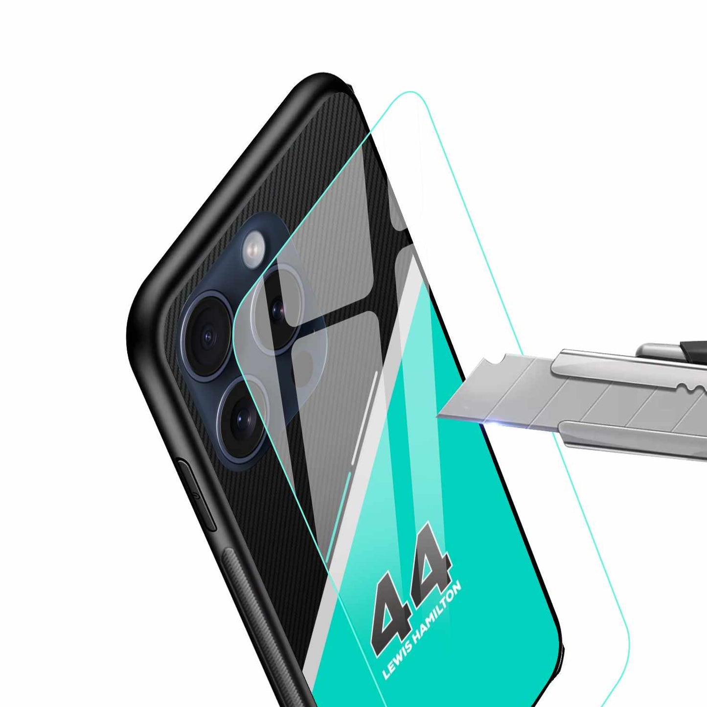 Lewis Hamilton 44 Black Blue Print Original Glass Cover