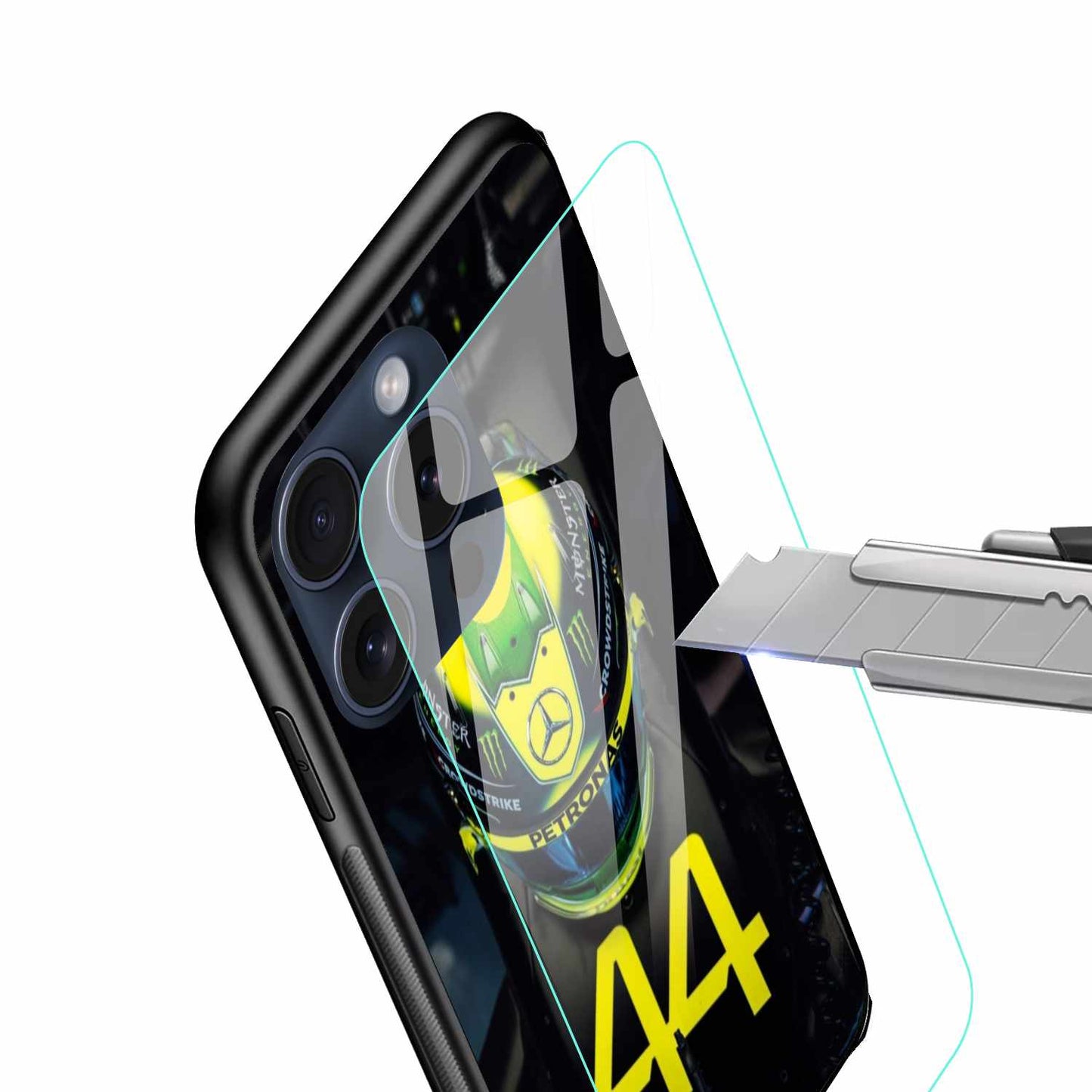 Hamilton #44 – Neon Helmet & Mercedes Power Original Glass Cover