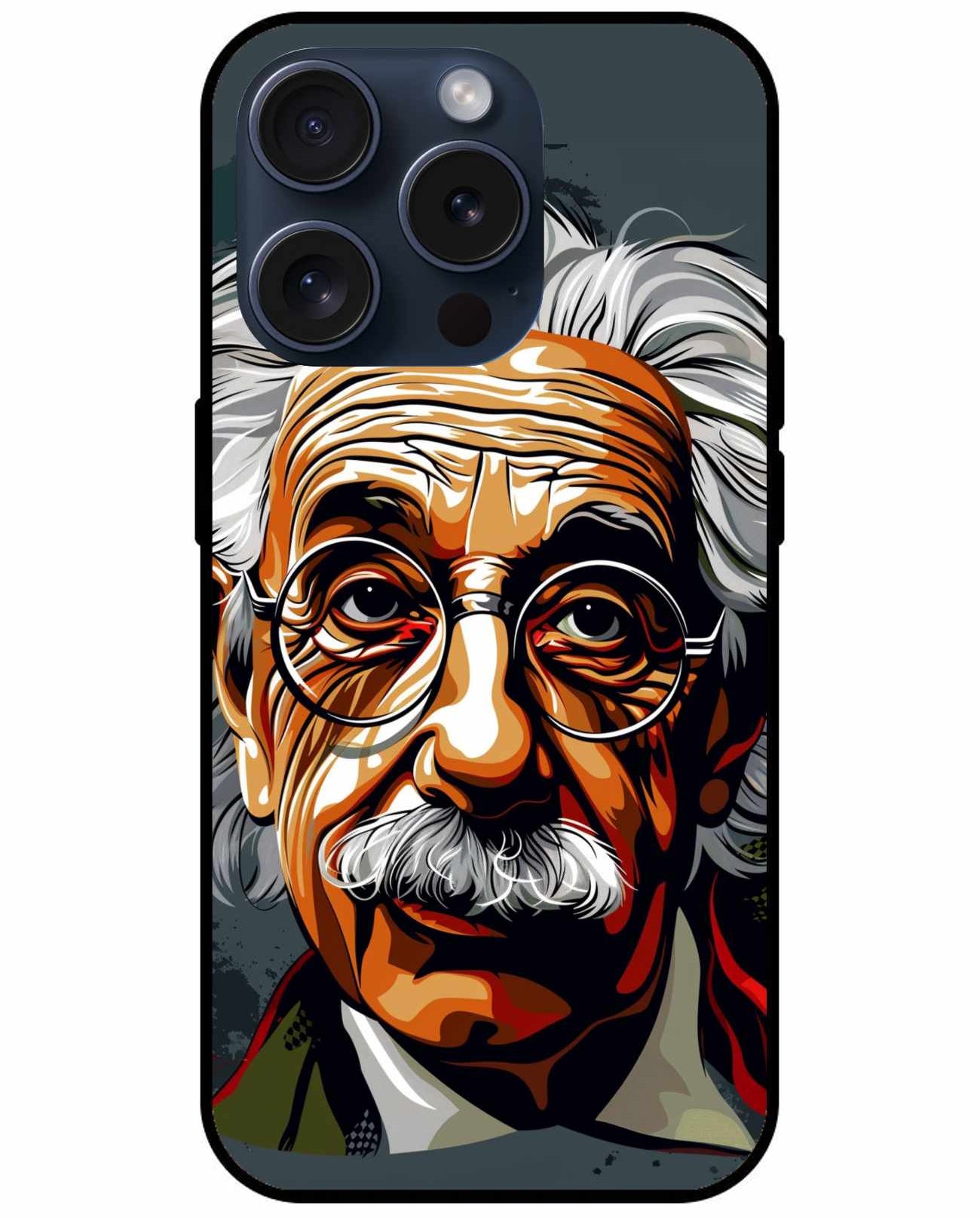 Albert Einstein Drawing Art Original Glass Cover
