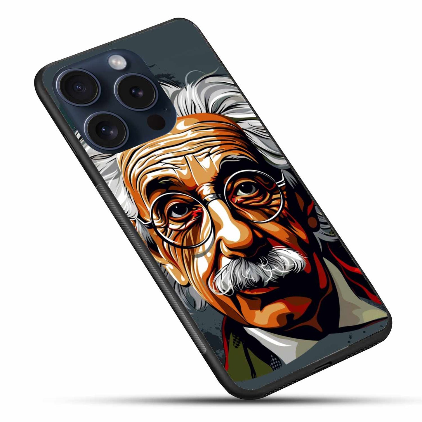 Albert Einstein Drawing Art Original Glass Cover