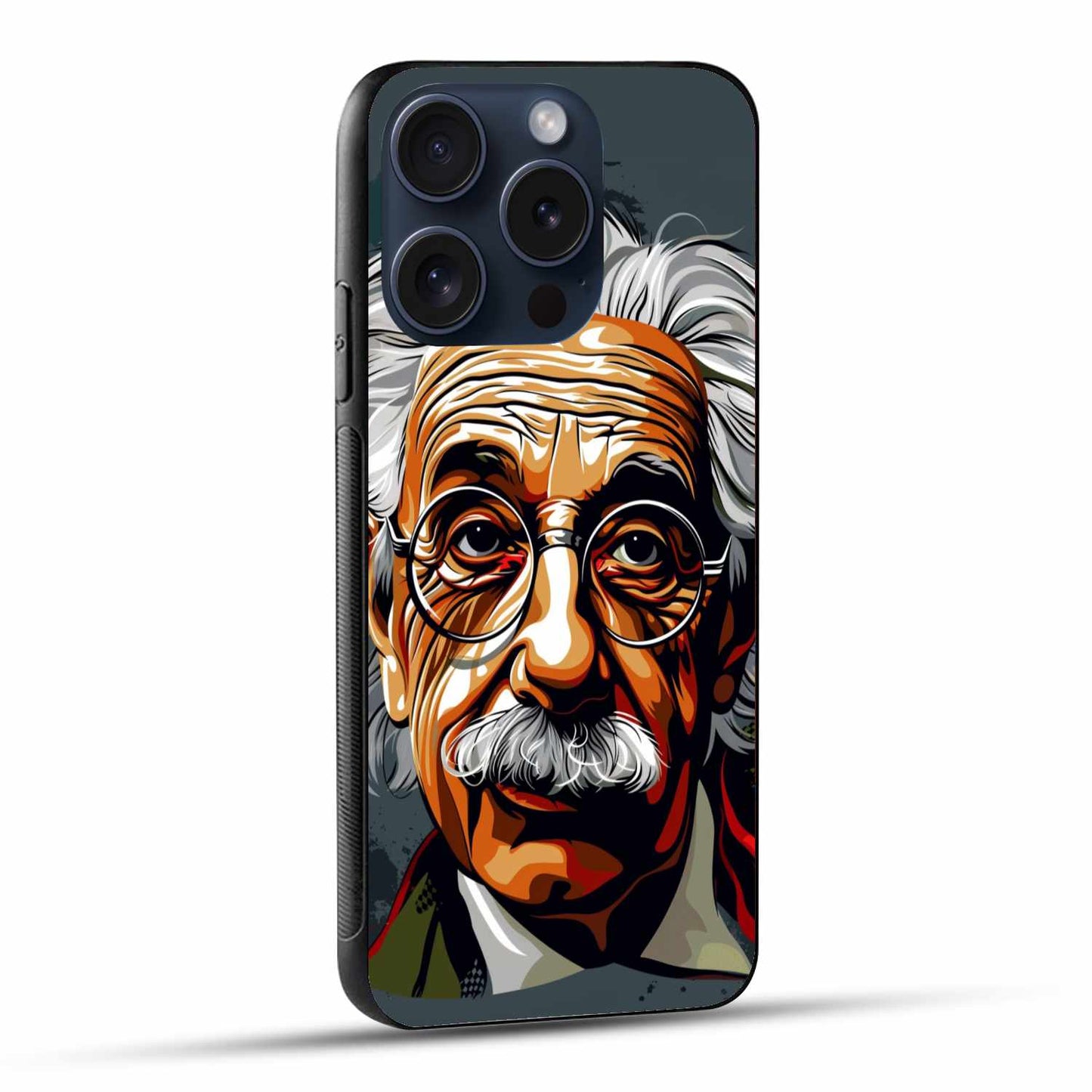 Albert Einstein Drawing Art Original Glass Cover