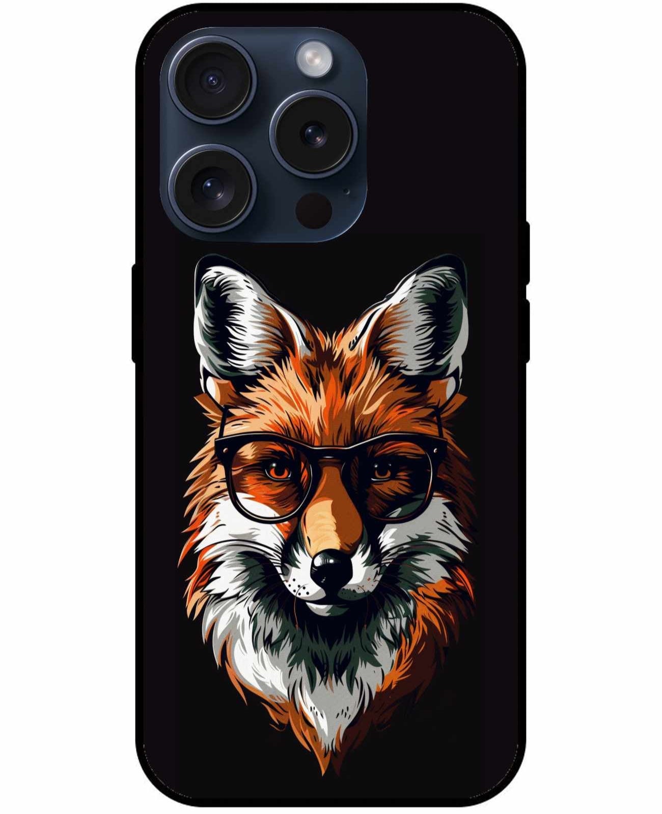 Brown Fox With Glasses Original Glass Cover