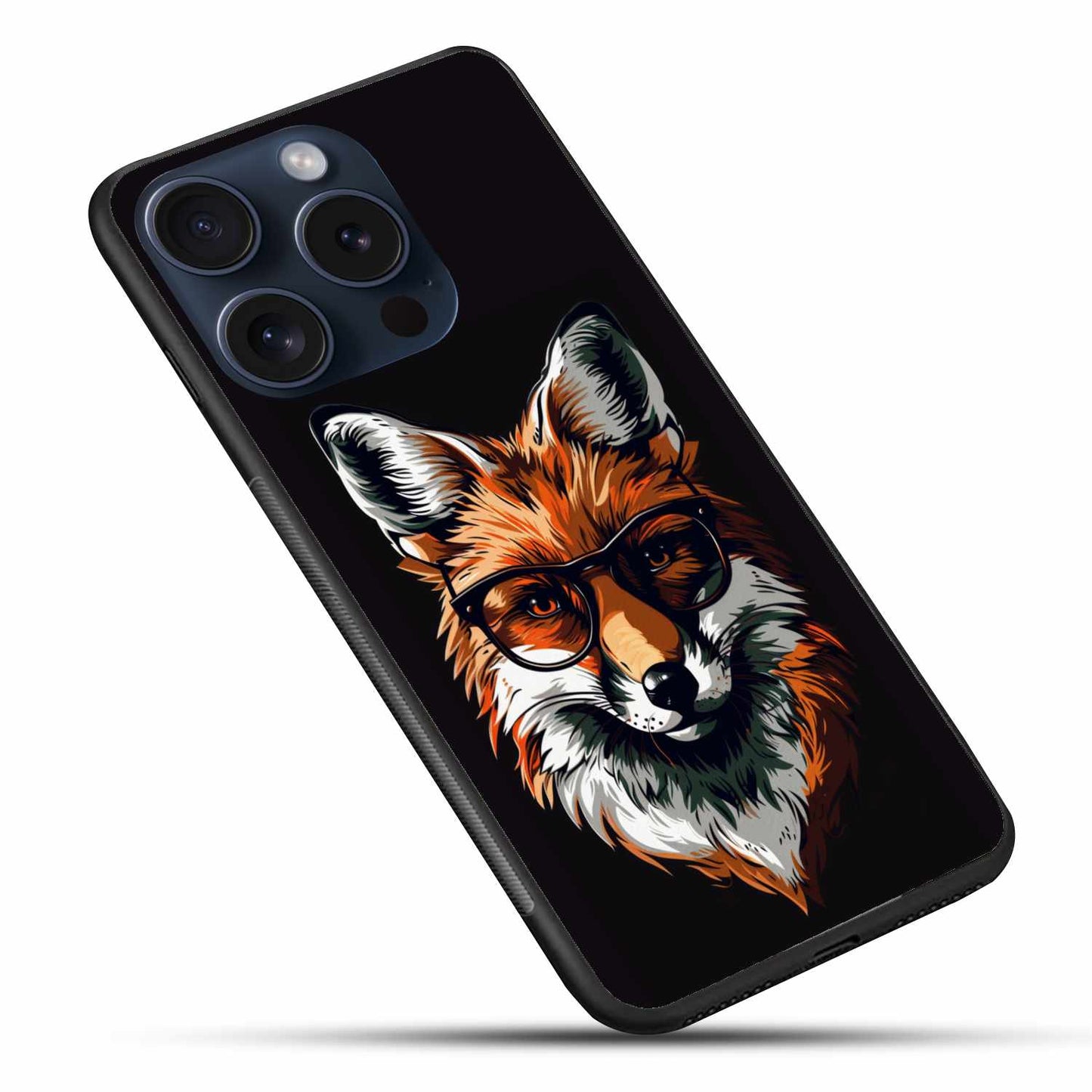 Brown Fox With Glasses Original Glass Cover