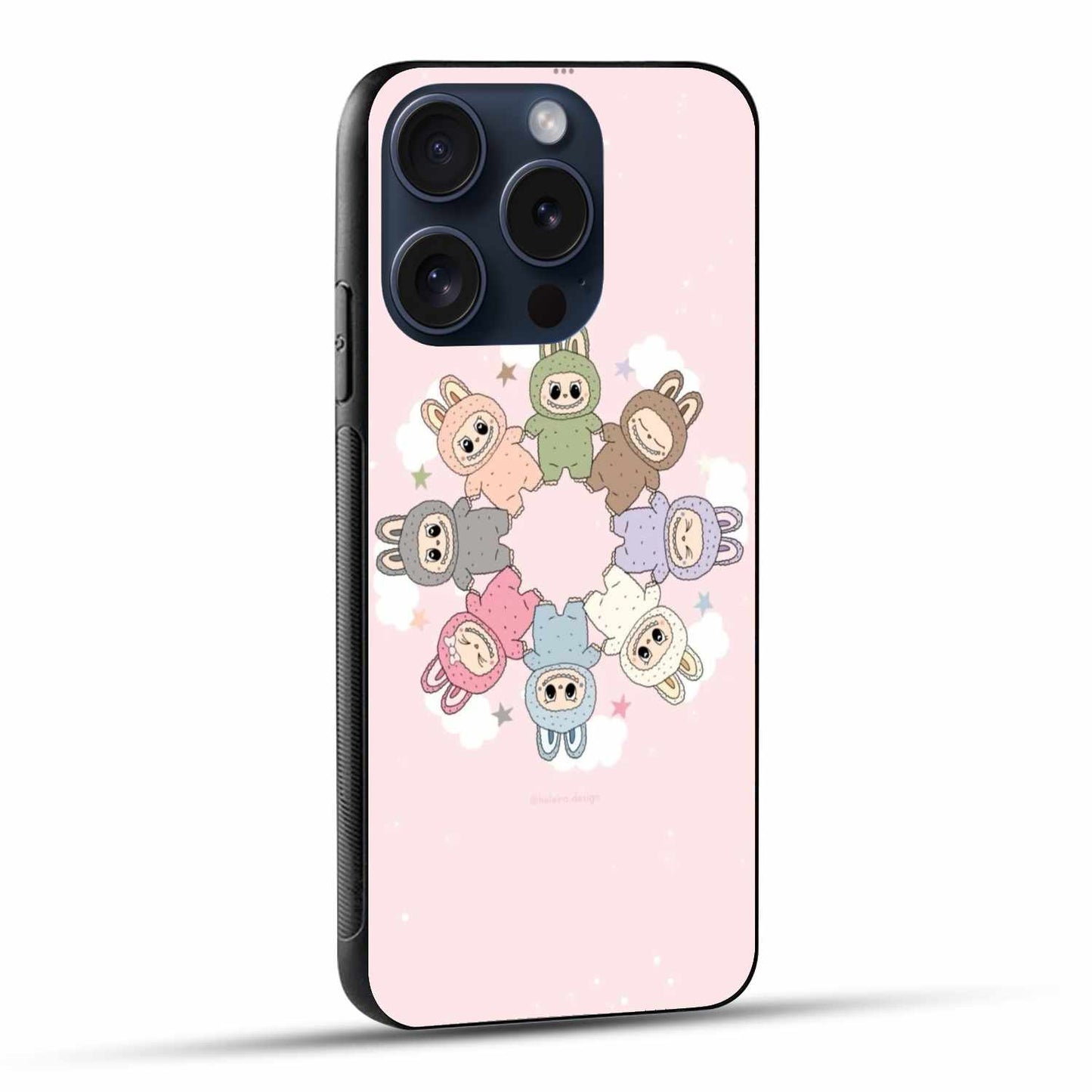 Multi Color Labubus On A Pink Background Original Glass Cover