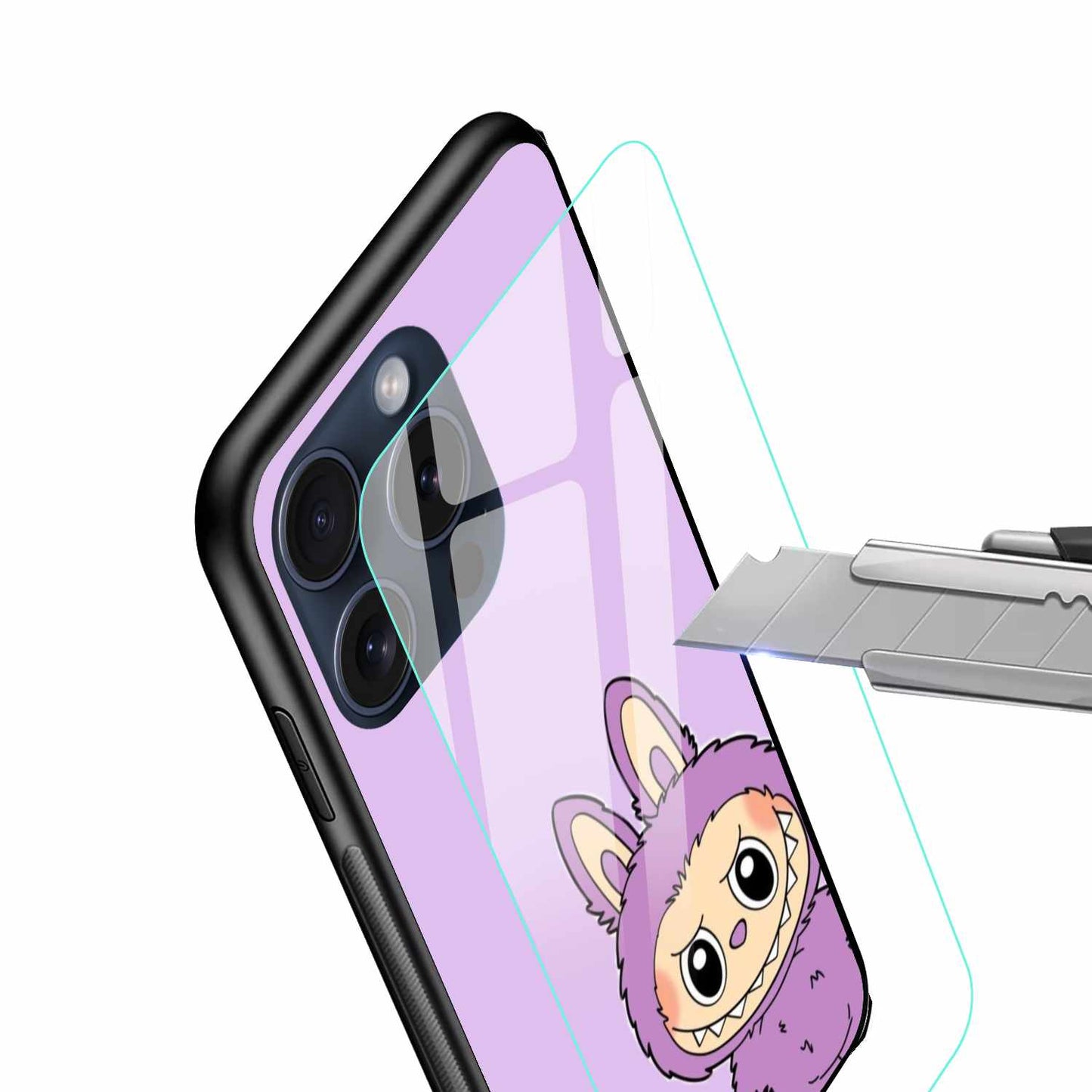 The Labubu In A Purple Costume On A Light Purple Background Original Glass Cover