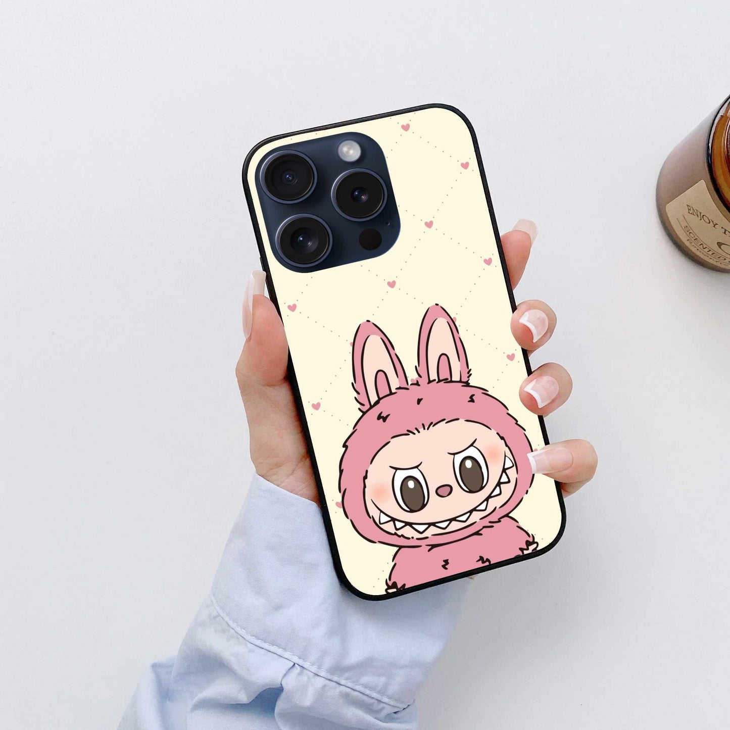 Cute & Quirky Labubu on Cream Background Original Glass Cover