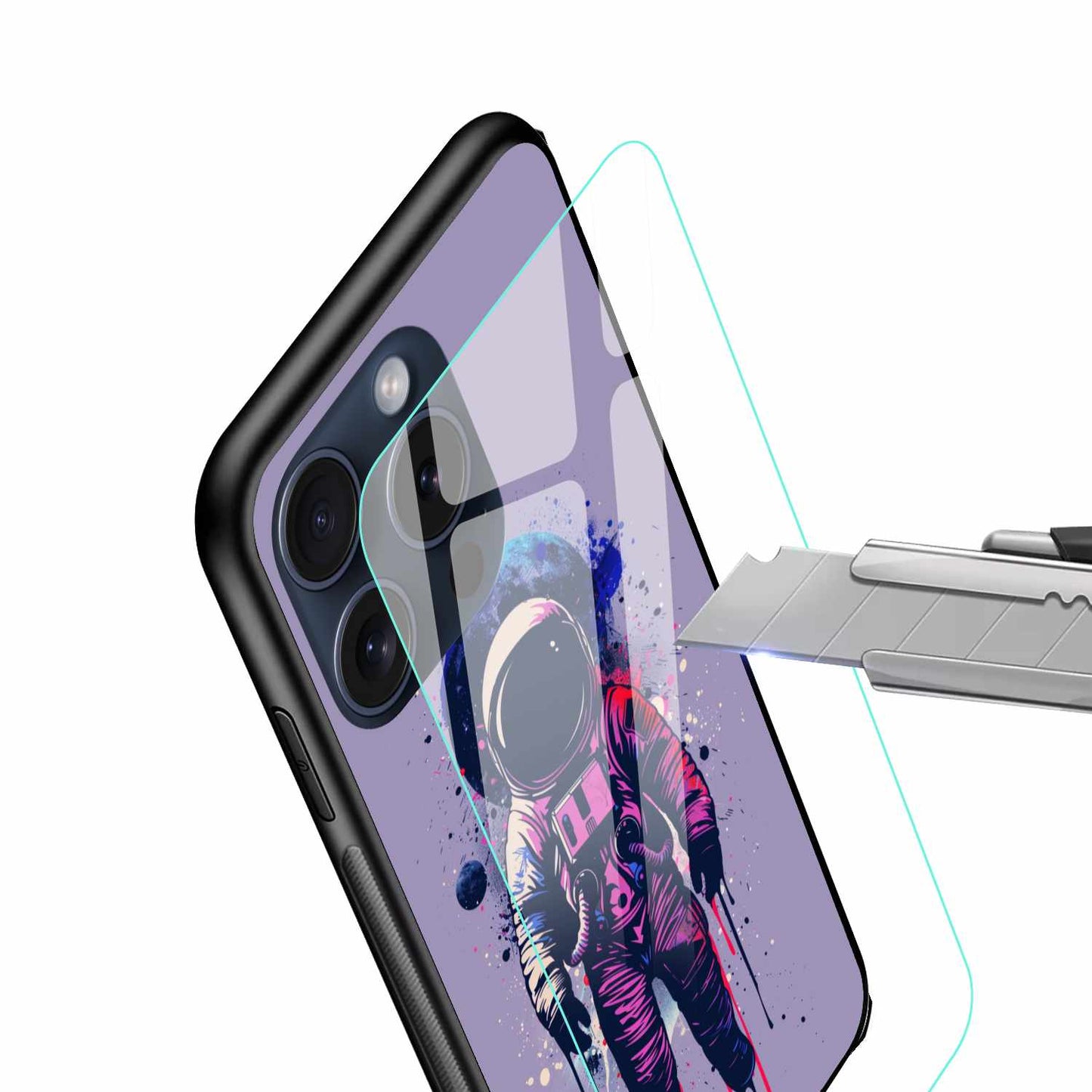 Purple Blend Melting Astronaut Original Glass Cover