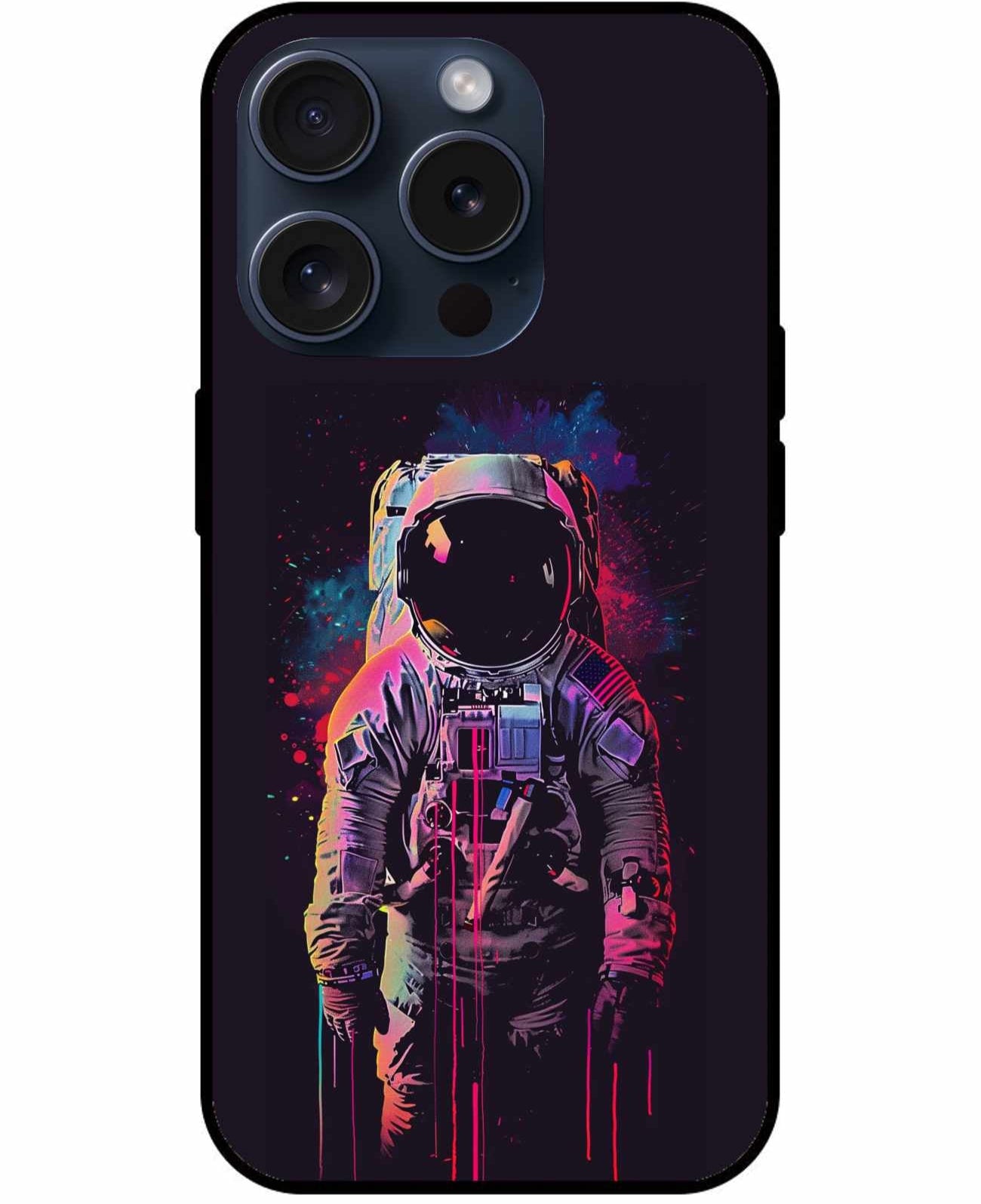 Neon Space Astronaut Case – Futuristic Galaxy Art Original Glass Cover