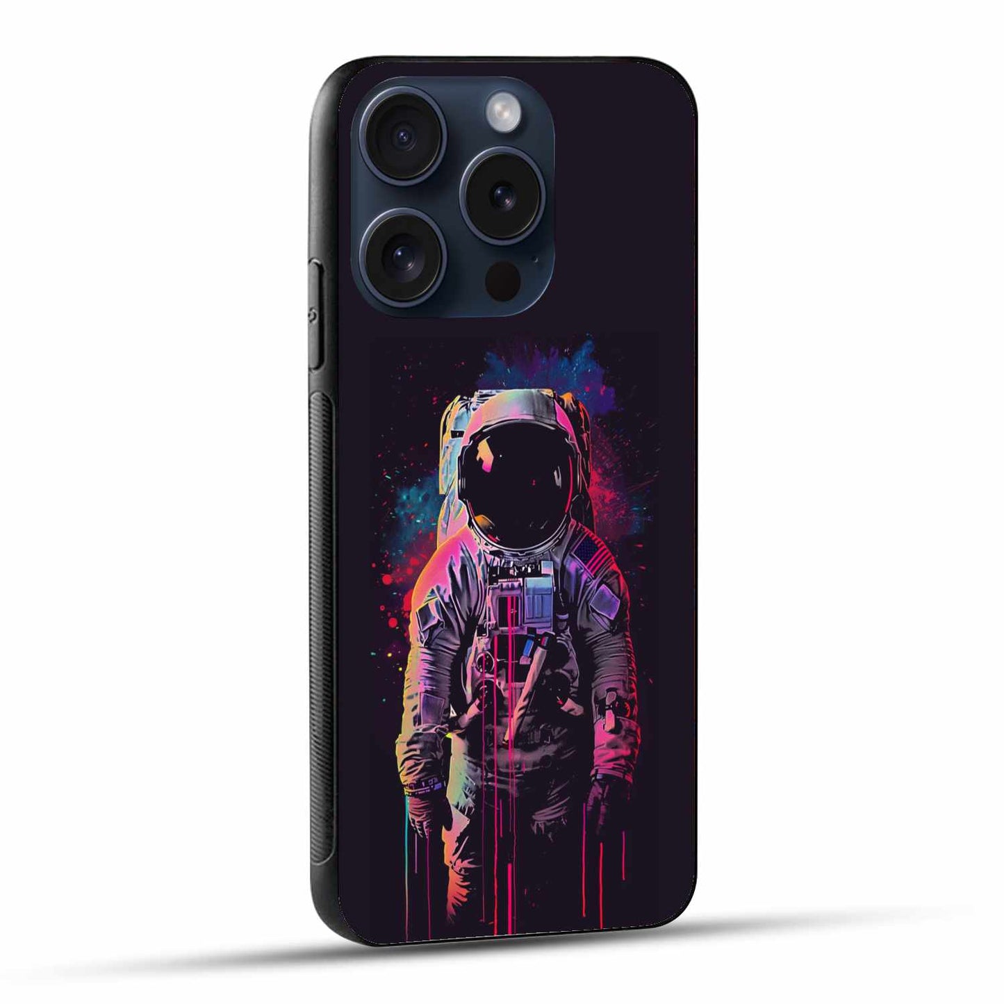 Neon Space Astronaut Case – Futuristic Galaxy Art Original Glass Cover