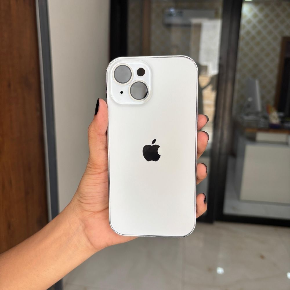 Premium Chrome Finish Bumper iPhone Case -Original Unbreakable Glass Back with Lens Protection