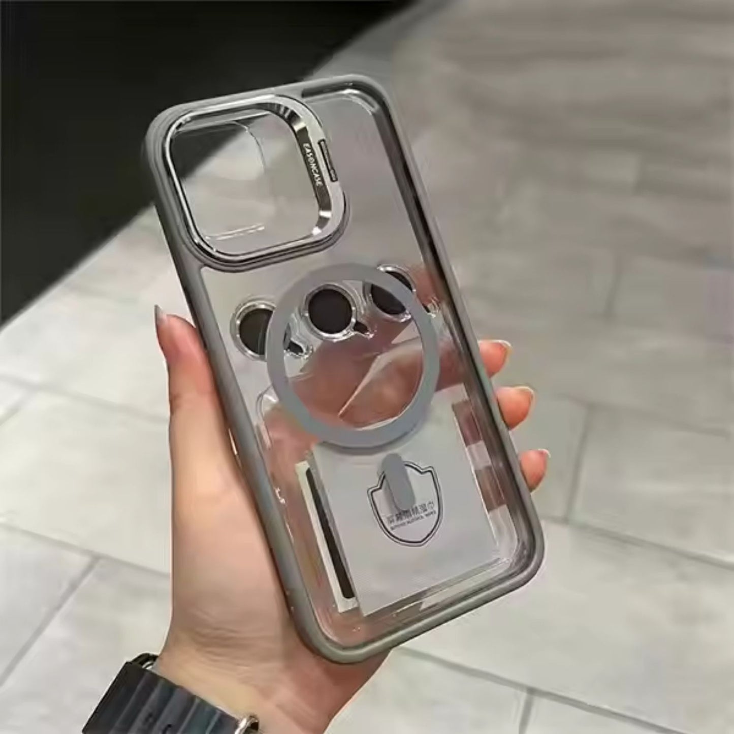 All-in-One iPhone Case β Built-in Kickstand + Camera Rings Anti-Shock Border π₯