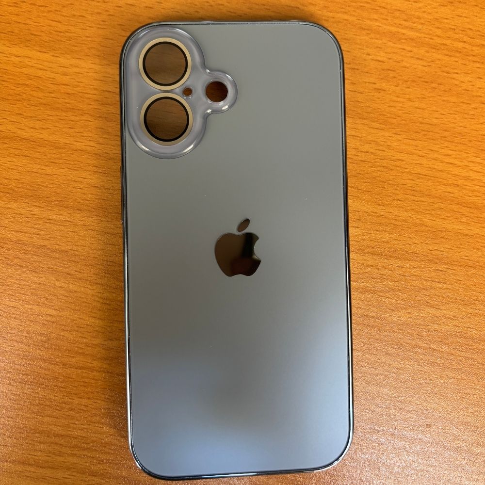 Premium Chrome Finish Bumper iPhone Case -Original Unbreakable Glass Back with Lens Protection