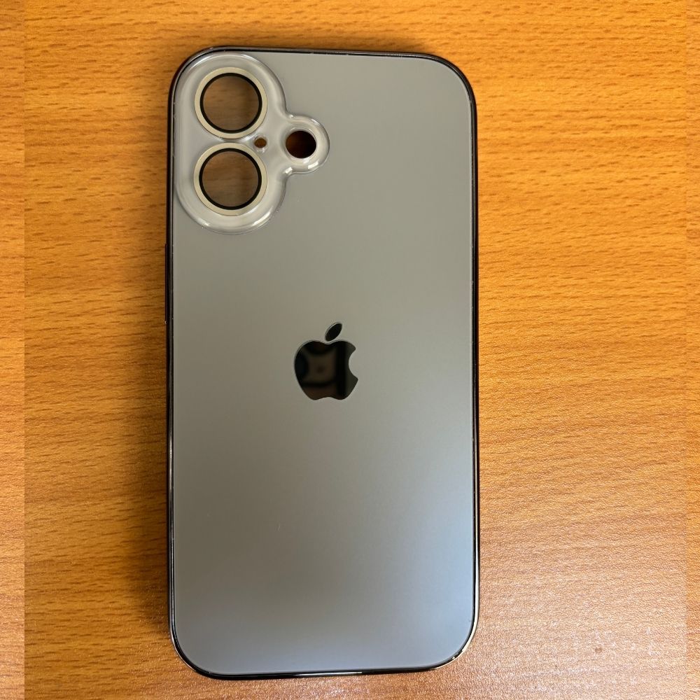 Premium Chrome Finish Bumper iPhone Case -Original Unbreakable Glass Back with Lens Protection