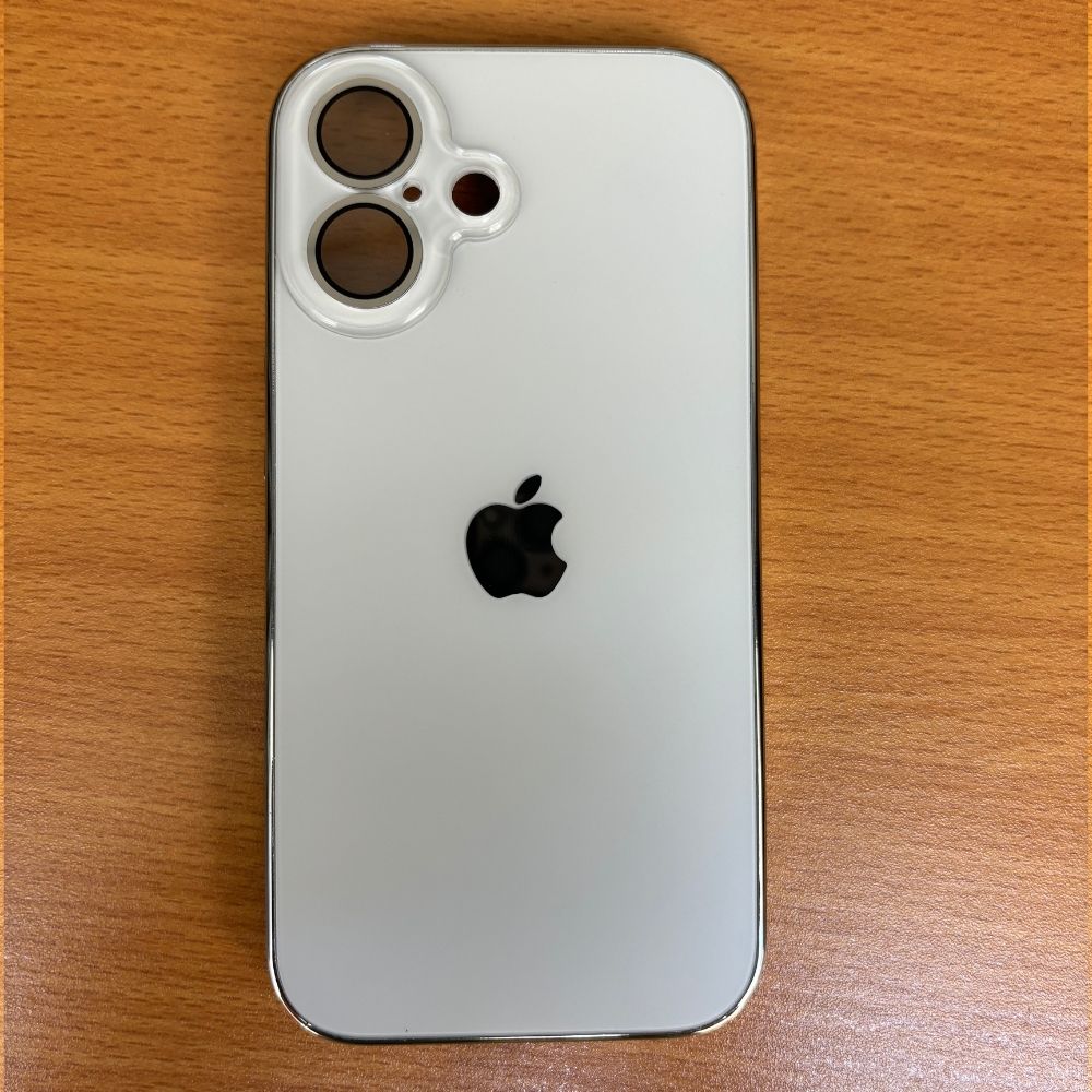 Premium Chrome Finish Bumper iPhone Case -Original Unbreakable Glass Back with Lens Protection