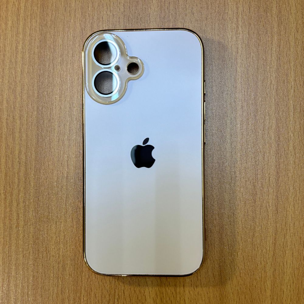 Premium Chrome Finish Bumper iPhone Case -Original Unbreakable Glass Back with Lens Protection