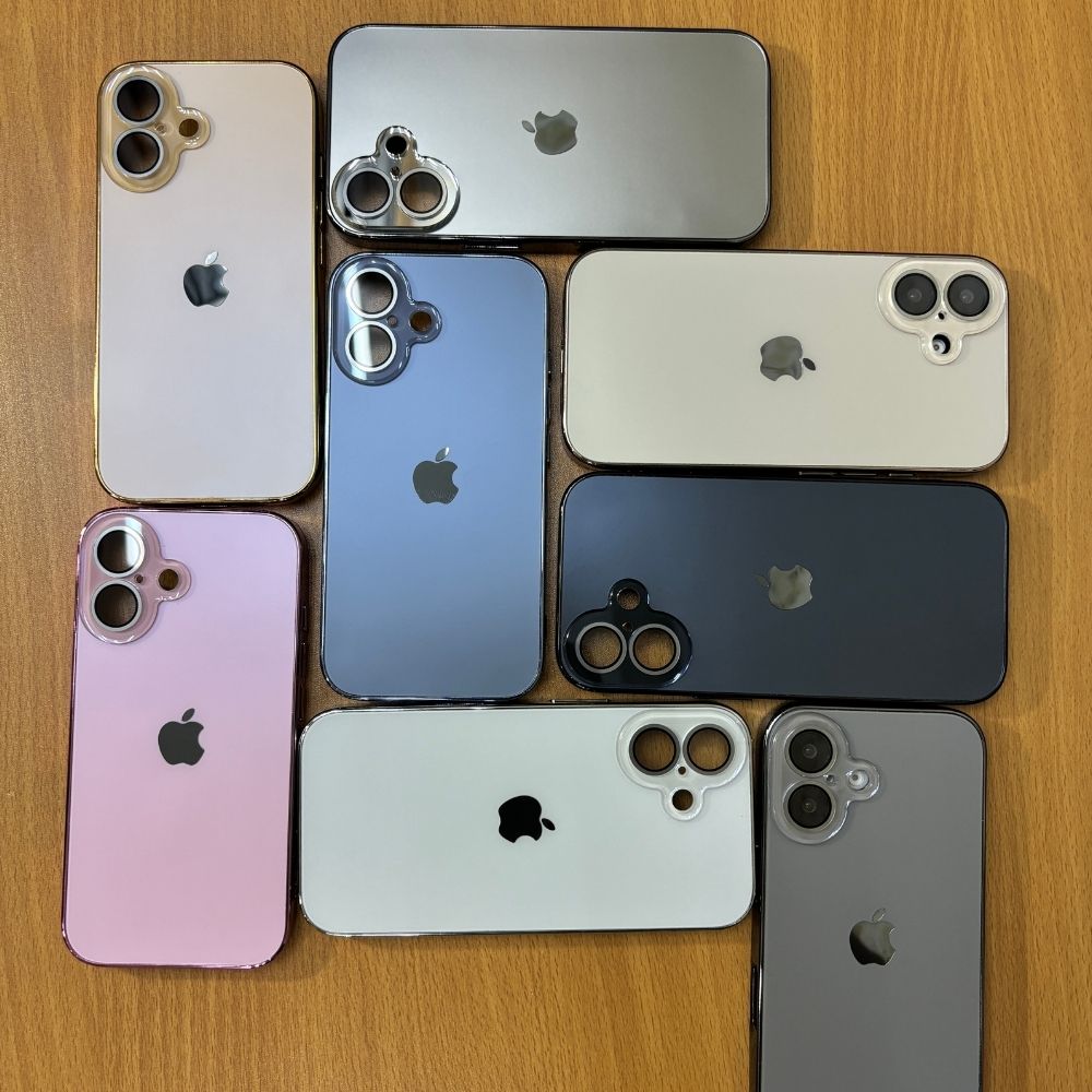 Premium Chrome Finish Bumper iPhone Case -Original Unbreakable Glass Back with Lens Protection