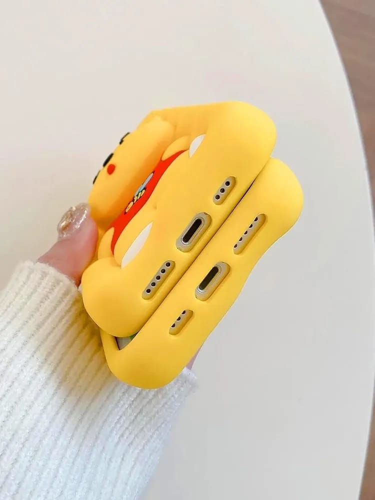 Cute 3D Winnie The Pooh Silicone Case for iPhone – Soft, Shockproof & Stylish