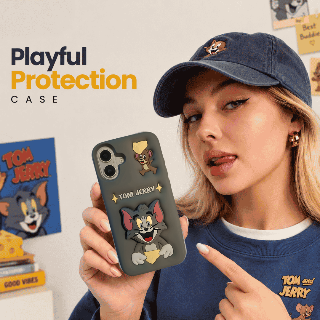 Cute 3D Tom And Jerry Silicone Case for iPhone 16 Plus