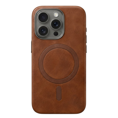 Luxury Leather Texture Magnetic Phone Cover - iPhone 16
