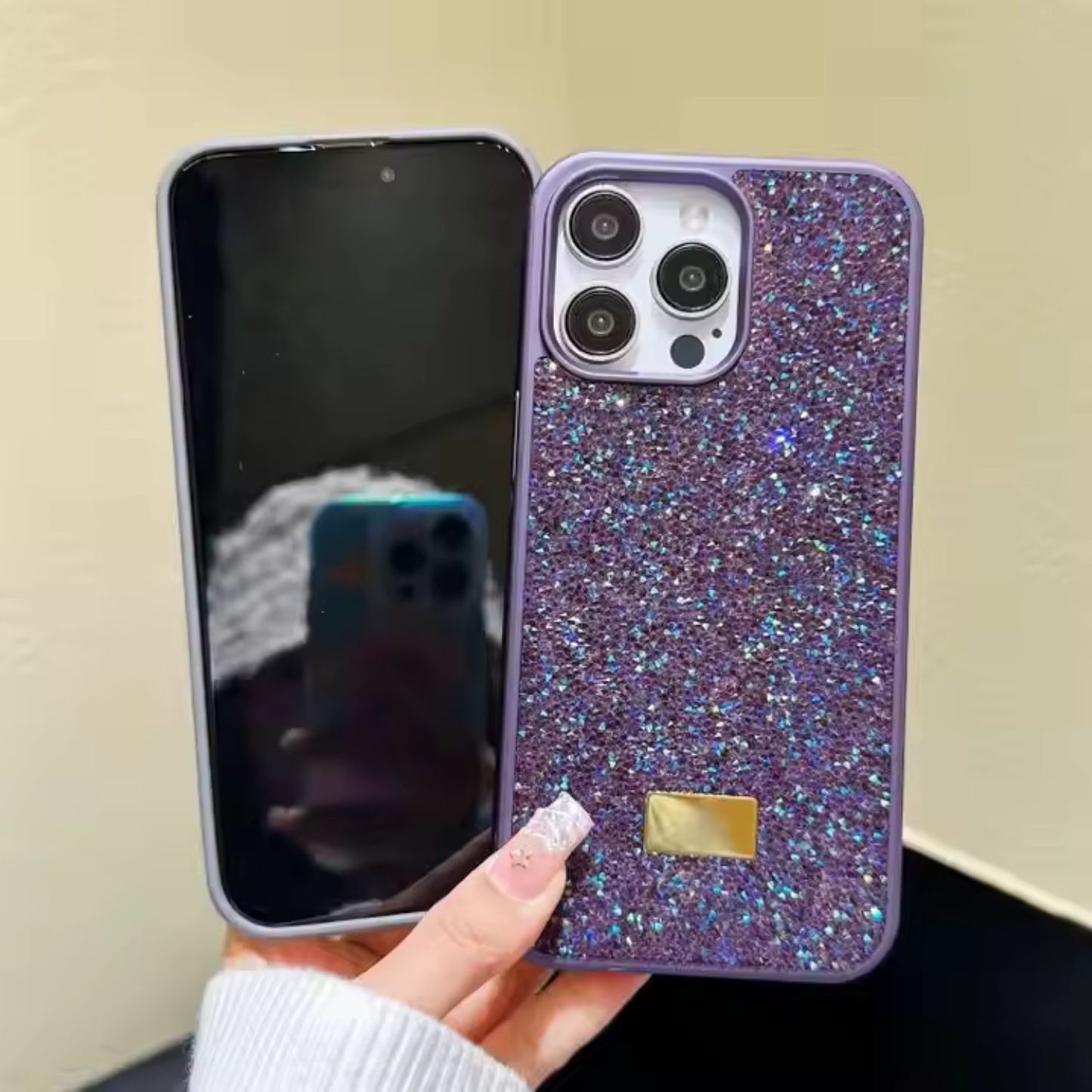 Luxury Glitter iPhone Case with Sparkling Crystals – Elegant & Protective Cover