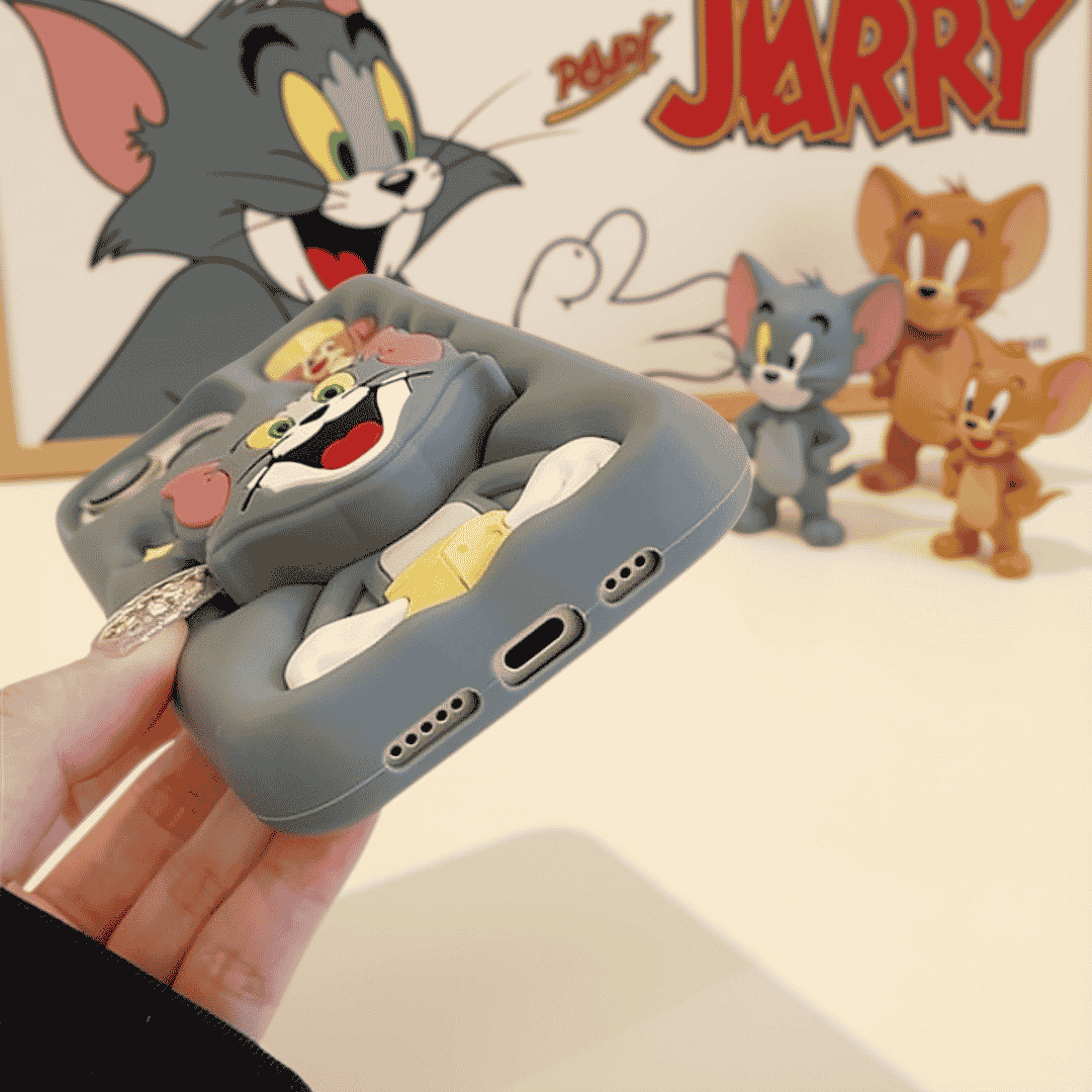 Cute 3D Tom And Jerry Silicone Case for iPhone 16 Plus