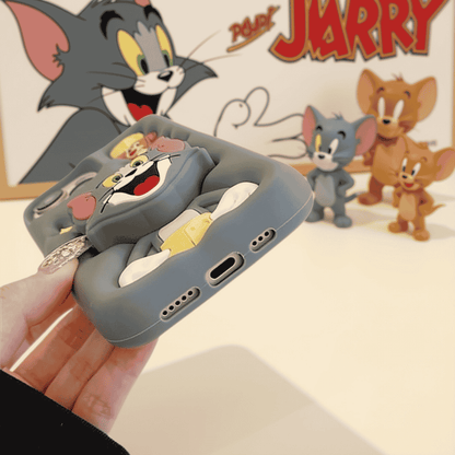 Cute 3D Tom And Jerry Silicone Case for iPhone 15