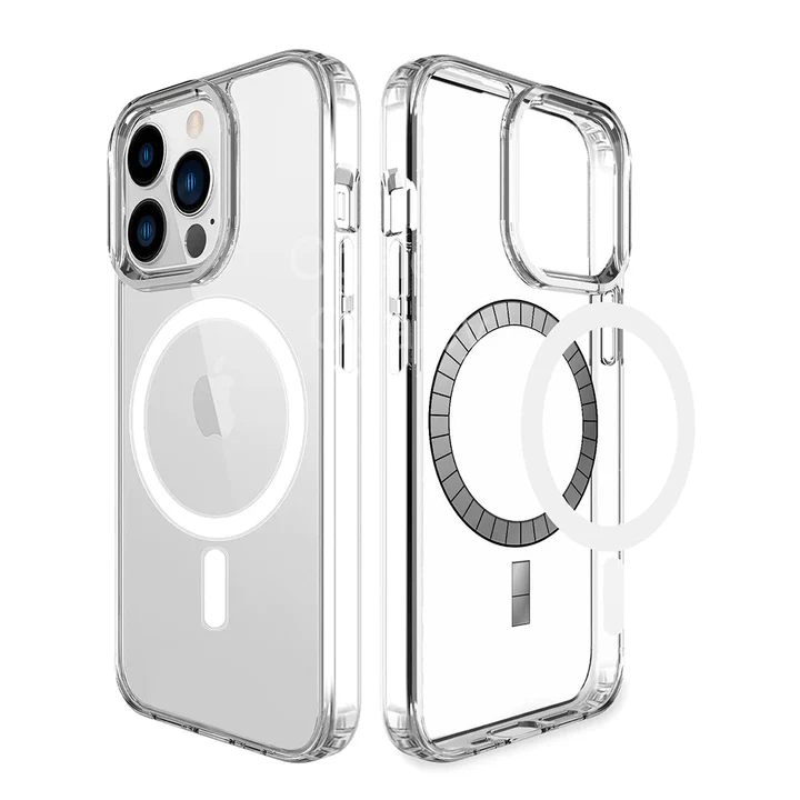 Stylish transparent Magsafe cover with wireless charging support, Bubble corner drop protection