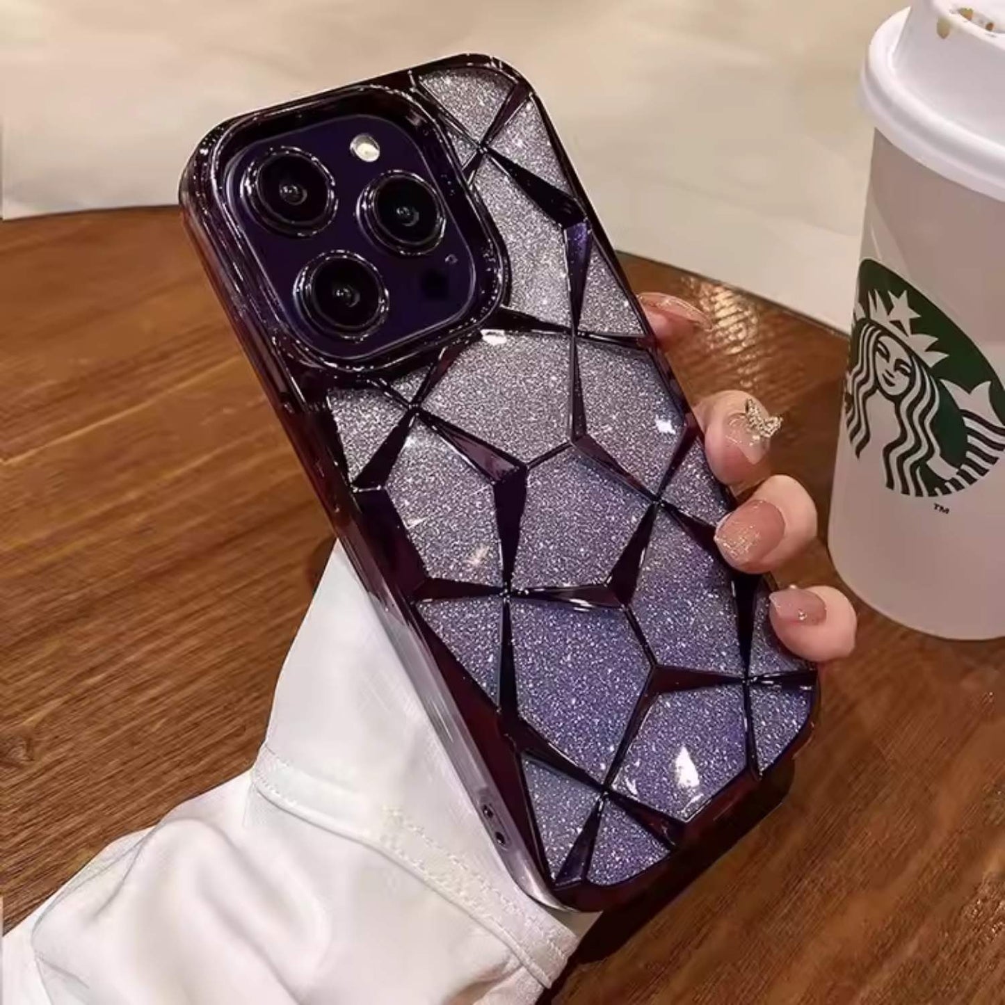 Luxury Dimond Glitter Case for iPhone – Sparkling Black Crystal Design