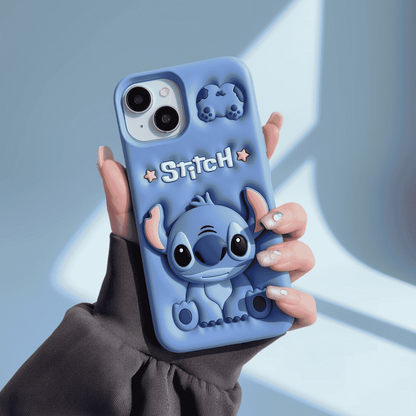 Cute 3D Stitch Silicone Case for iPhone 16 Plus