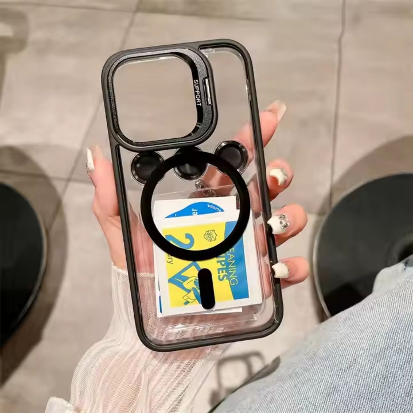 All-in-One iPhone Case – Built-in Kickstand + Camera Rings Anti-Shock Border 🔥