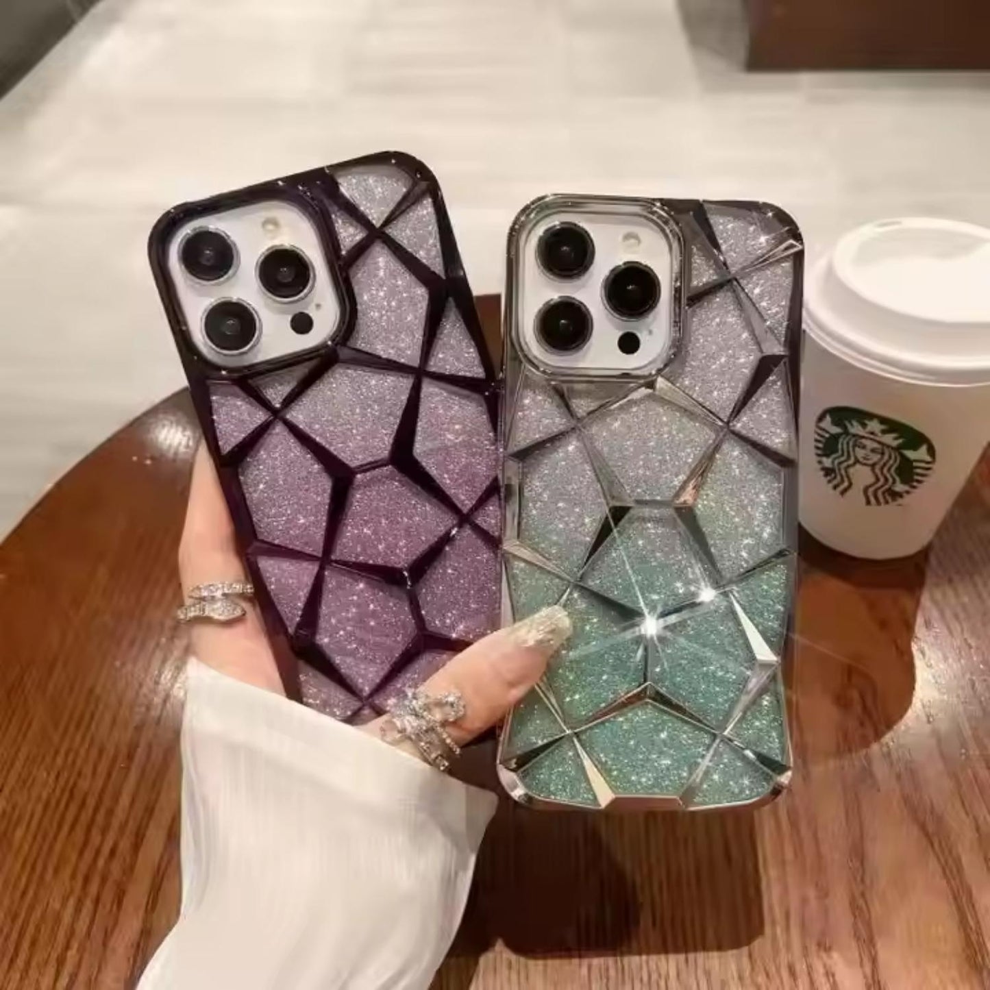 Luxury Dimond Glitter Case for iPhone – Sparkling Black Crystal Design